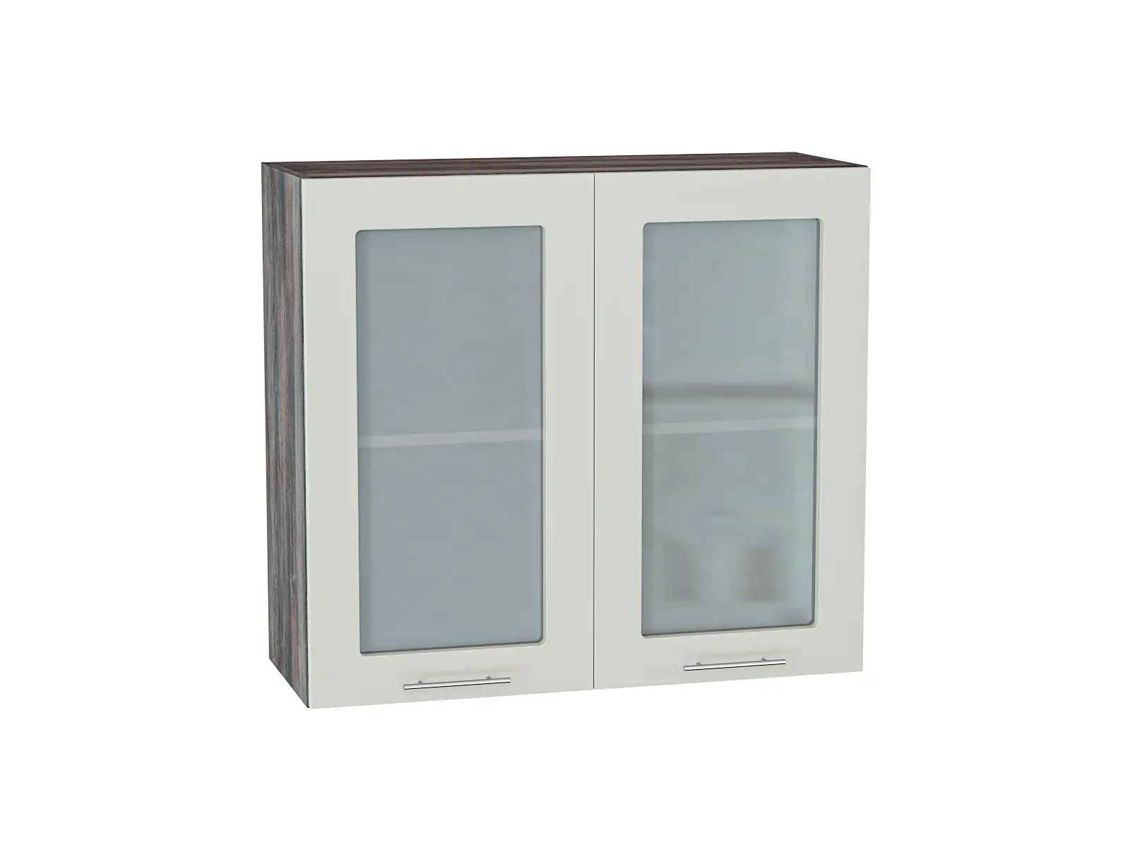 Изображение товара Навесной шкаф с 2-мя остекленными дверцами Сурская Мебель Валерия 80x71.60x31.80 см МДФ цвет кальяри/альбион софт