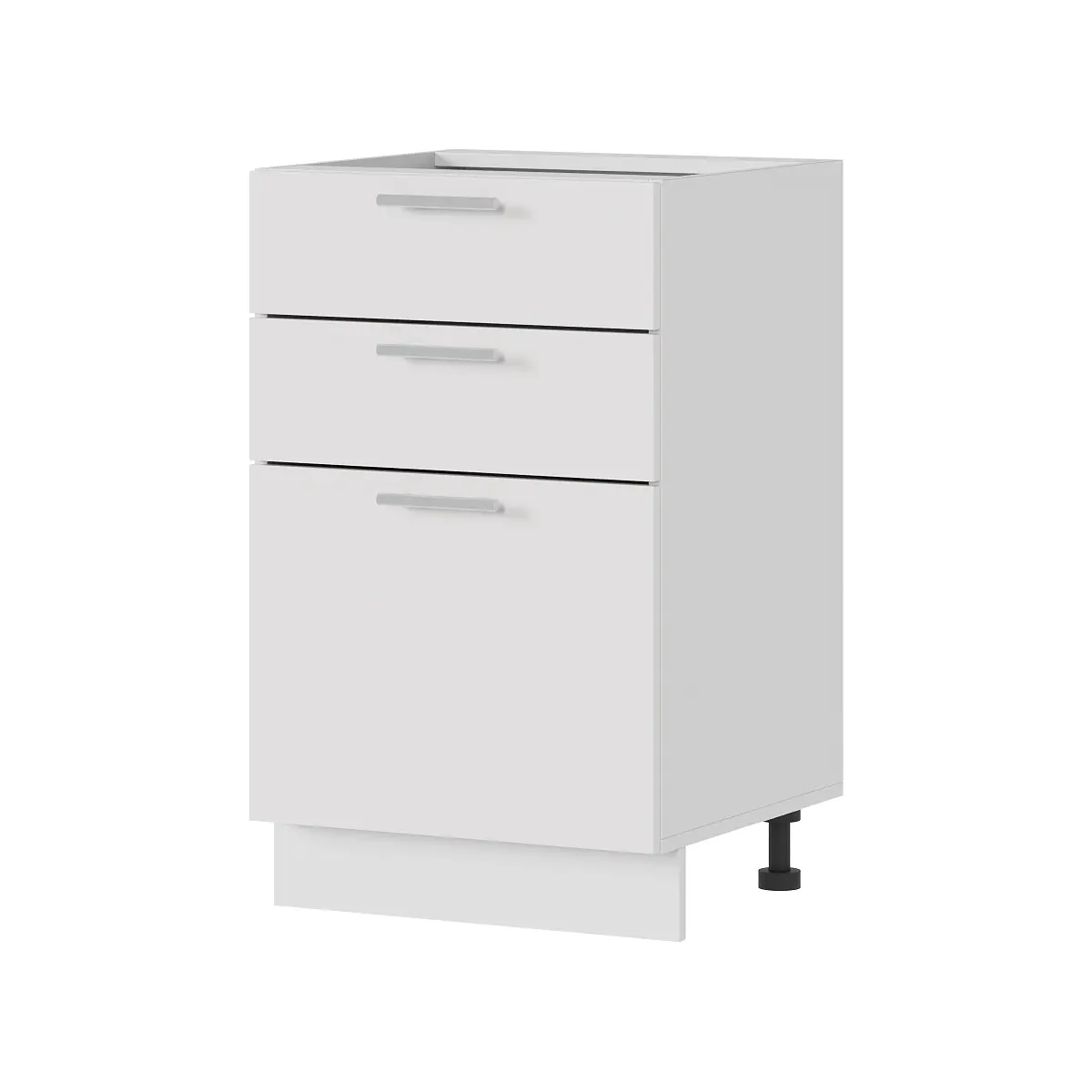 Изображение товара Напольный шкаф 3-мя с ящиками Стендмебель Ксения 50x84x47.4 см ЛДСП цвет белый глянец