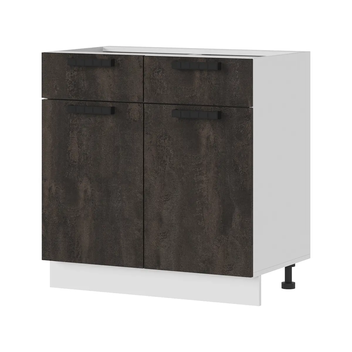 Изображение товара Напольный шкаф с ящиком Стендмебель Пасаденна 80x84x47.4 см ЛДСП цвет белый/угольный камень