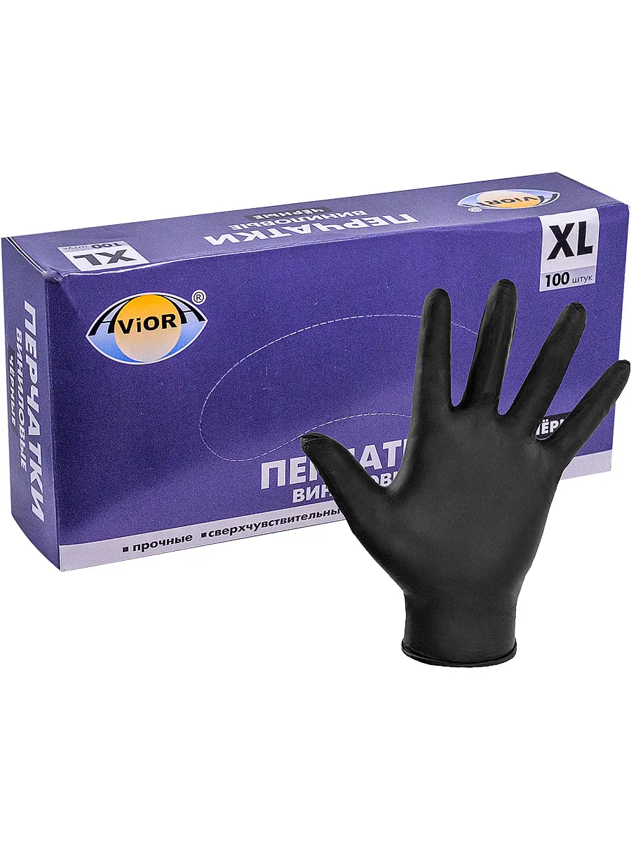 Изображение товара Перчатки виниловые Асд ПО-402737, размер XL, одноразовые