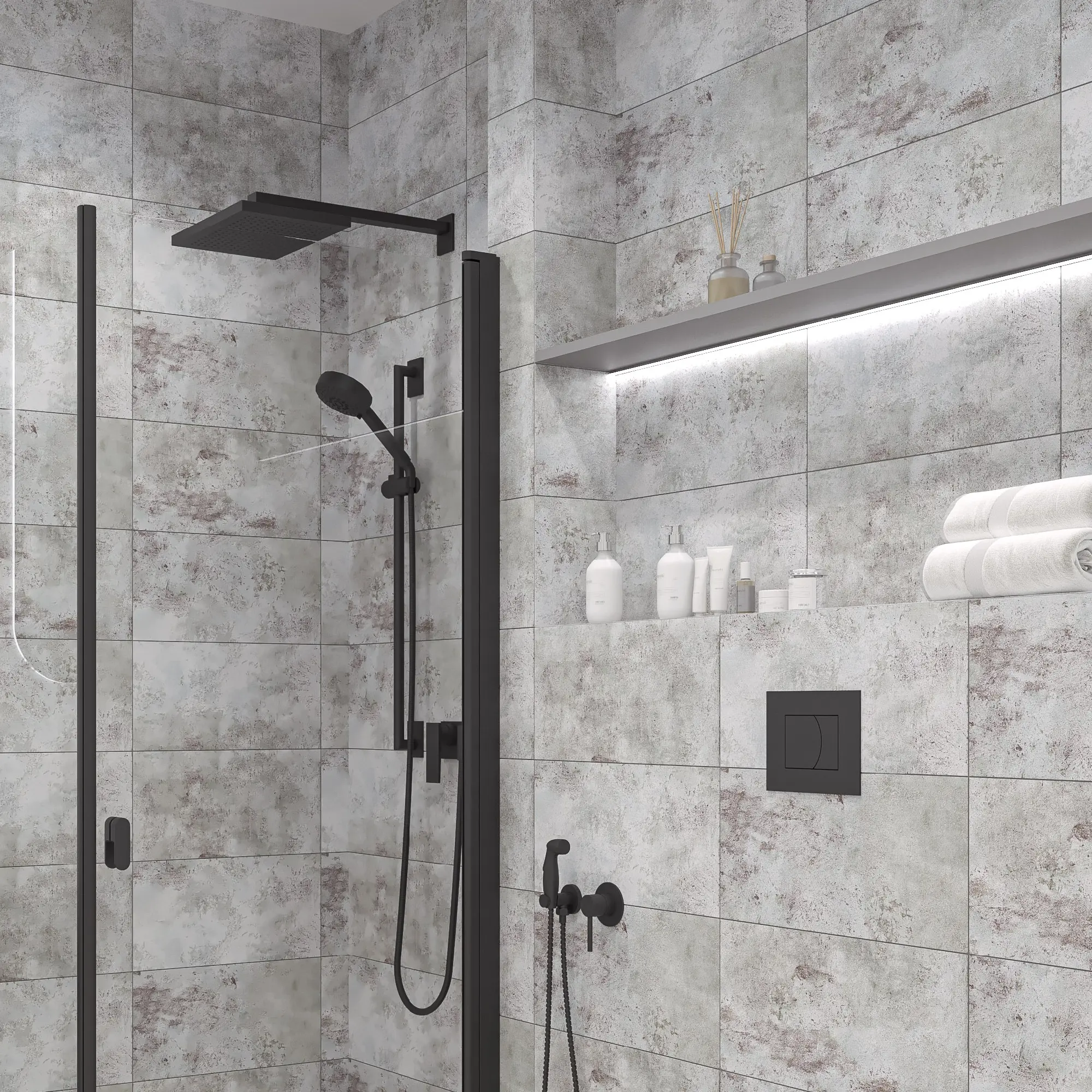 Изображение товара Настенная керамическая плитка Euroceramica Непал 25x50 см серый матовый эффект бетон