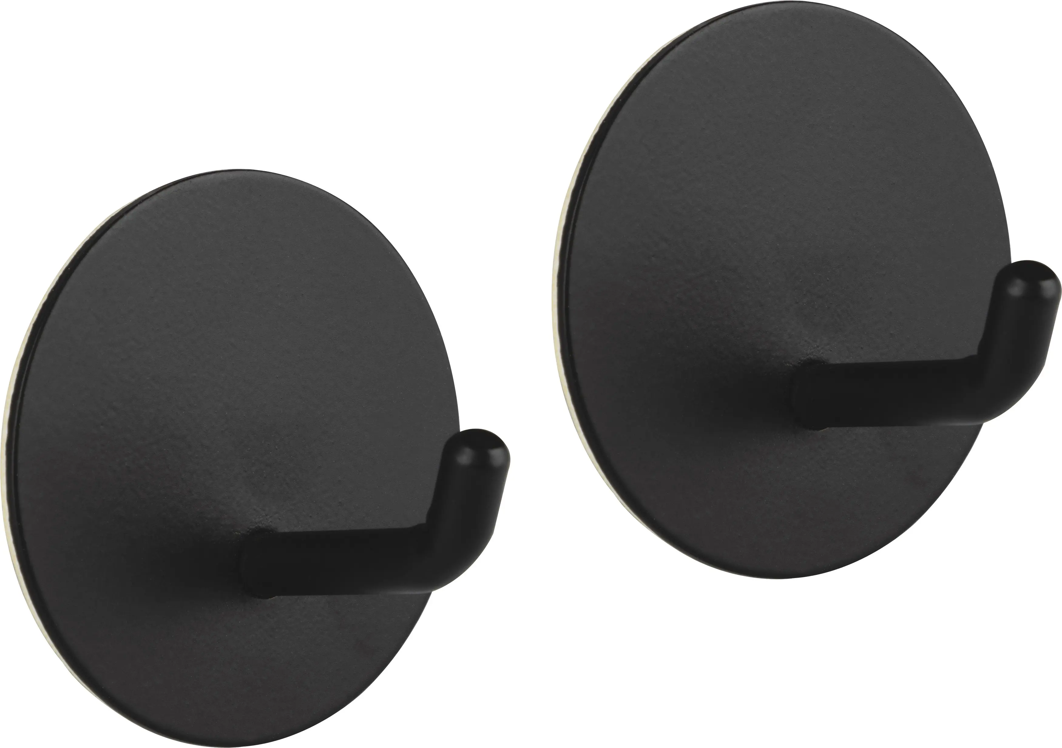 Изображение товара Набор крючков самоклеящиеся Круг 4.5x4.5 см, черный 2 шт.