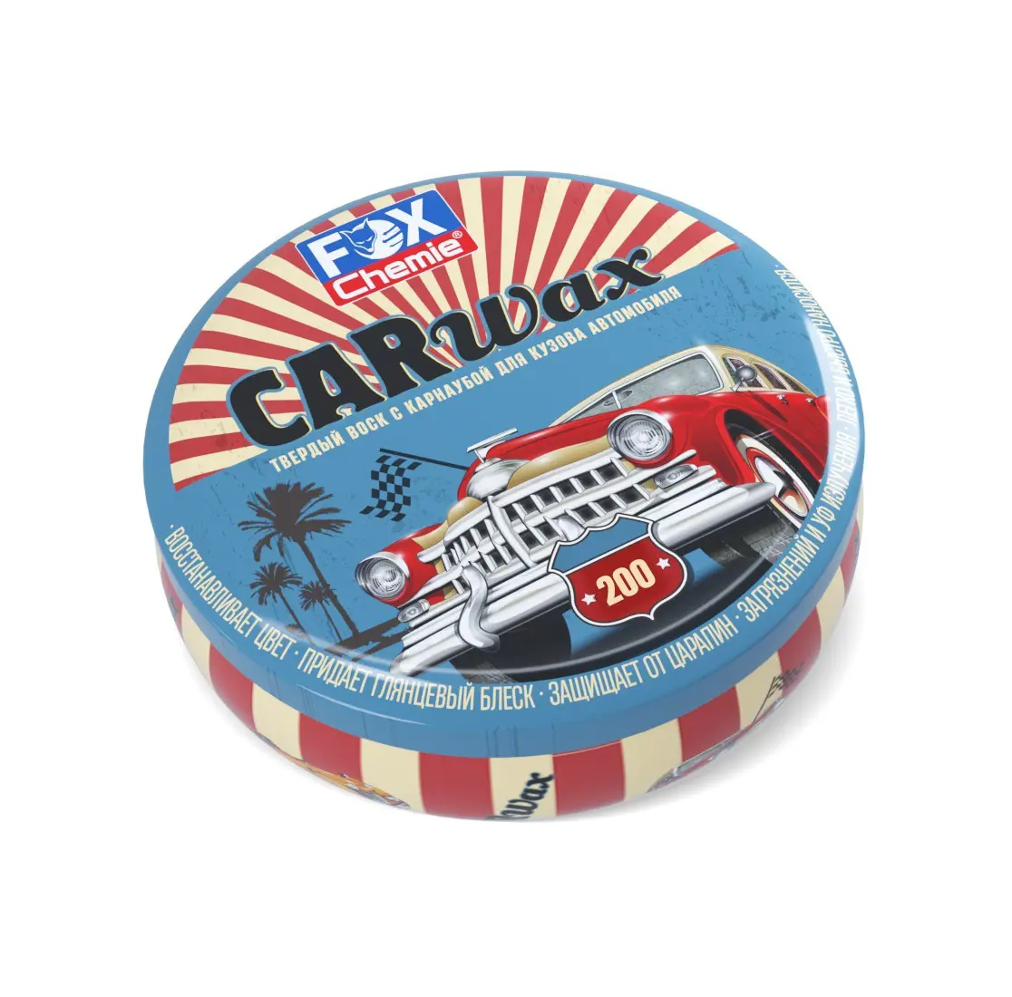 Изображение товара Воск для кузова Fox Chemie с карнаубой 200 г для защиты и блеска автомобиля