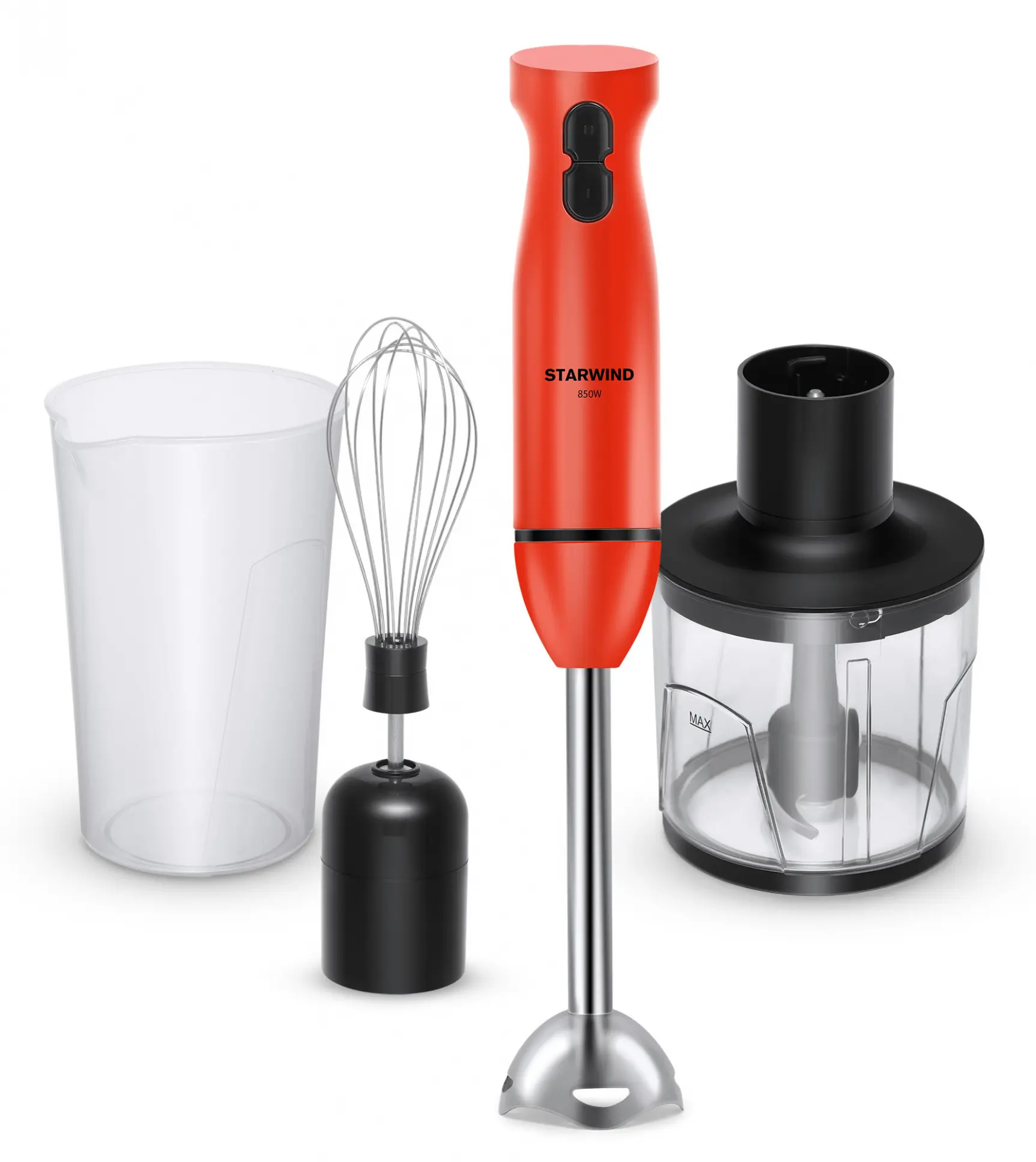 Изображение товара Погружной блендер Starwind Sbp2201 2 скорости цвет красный