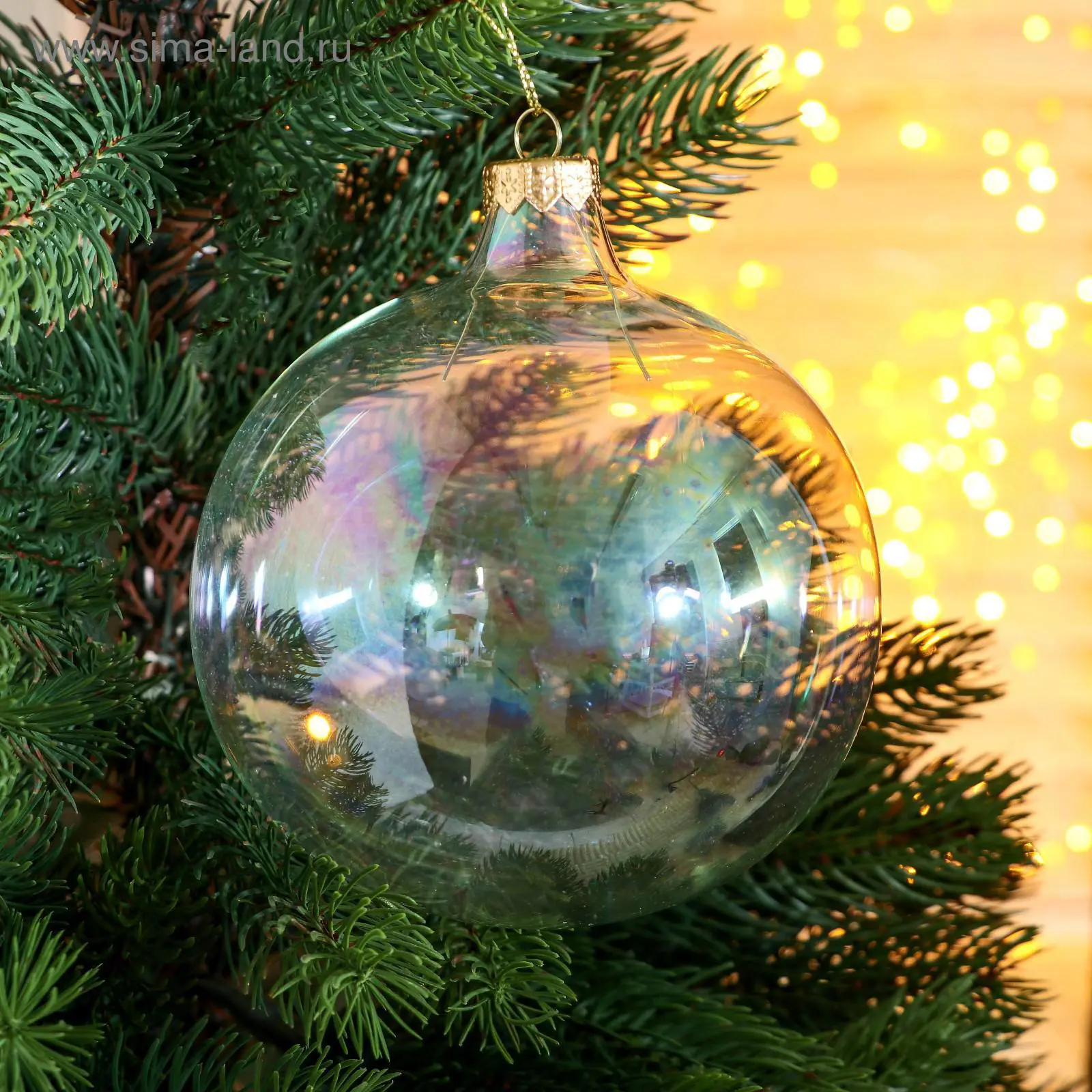 Изображение товара Набор елочных шаров Simaland 5227181 Перламутровый 12 см стекло белый 1 шт