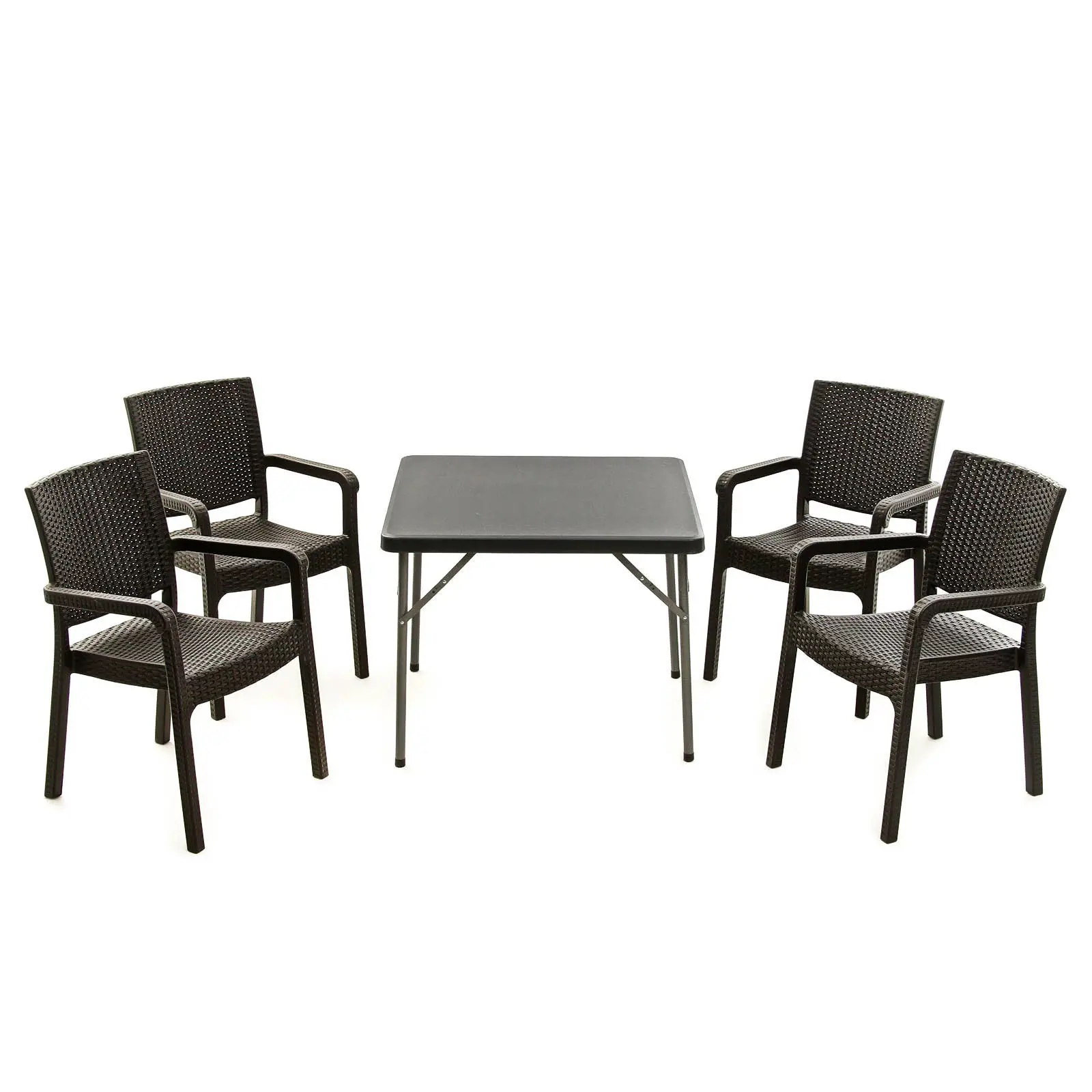 Изображение товара Садовая мебель для отдыха 9882418 пластик коричневый 5 предметов