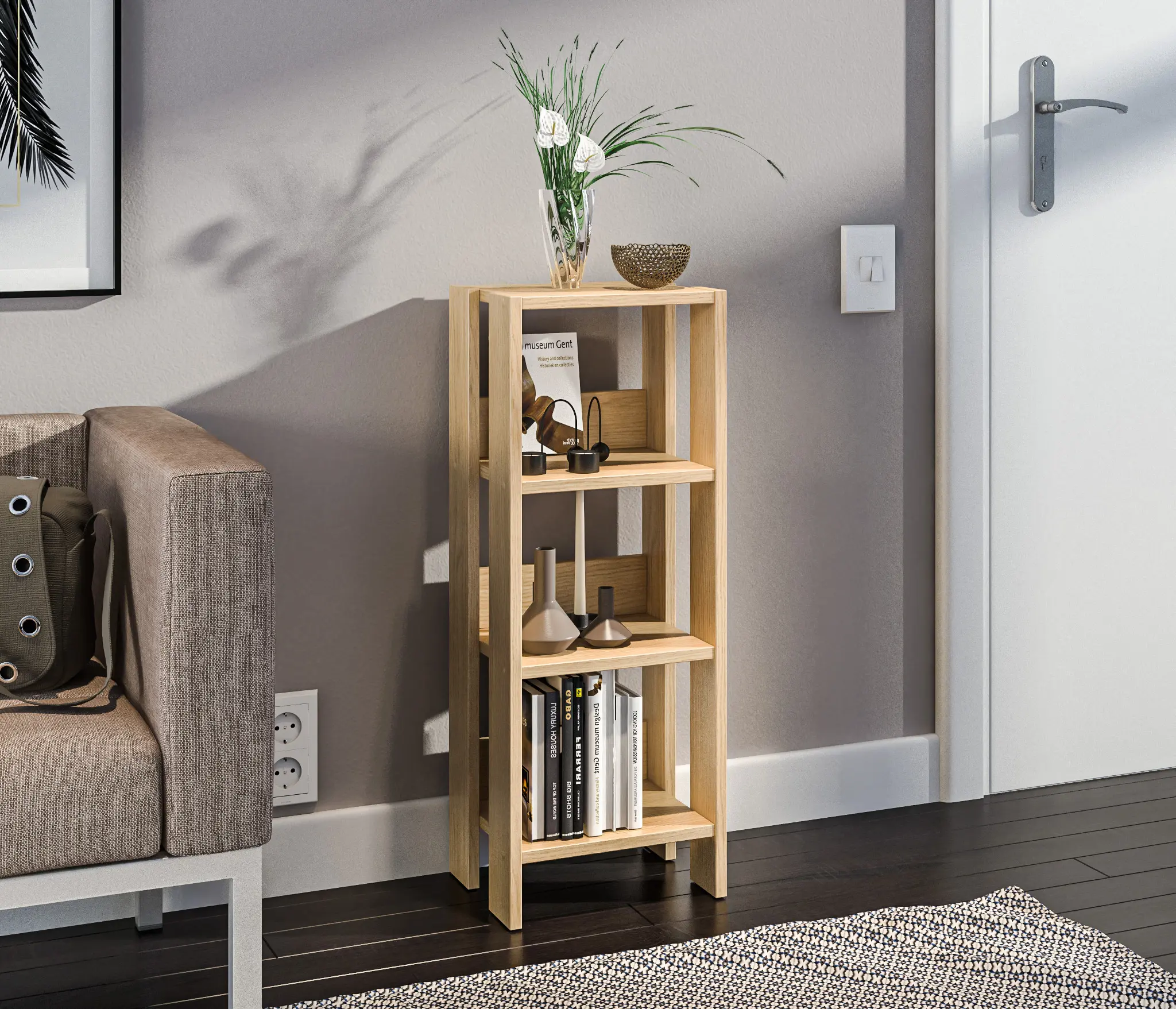 Изображение товара Стеллаж с полками Столплит 30x83.7x24 см ЛДСП цвет бежевый