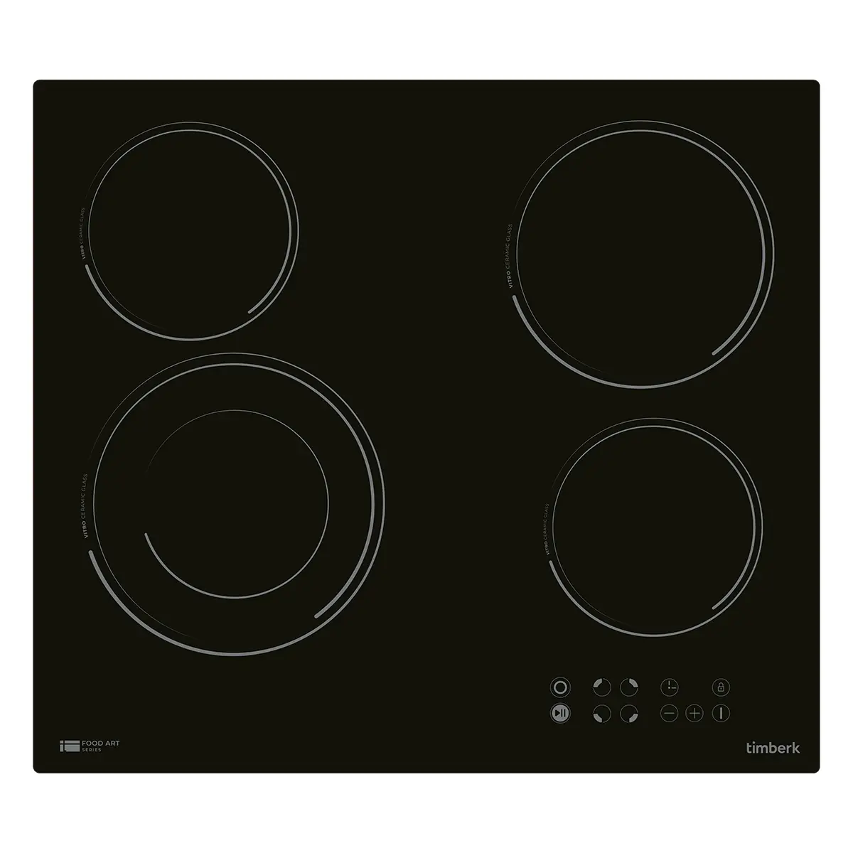 Изображение товара Электрическая варочная панель Timberk Hi-Light 54 см 4 конфорки цвет черный