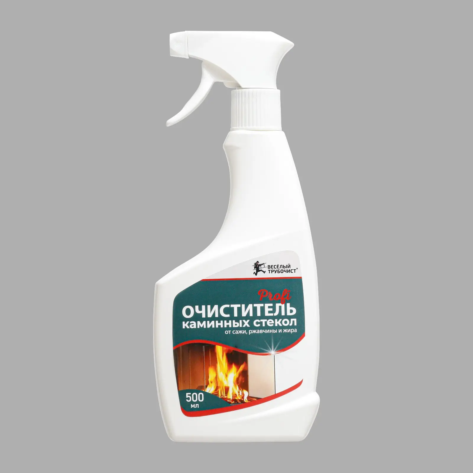 Изображение товара Чистящее средство Веселый трубочист Сима-ленд Profi для каминных стекол от сажи ржавчины и жира 500 мл