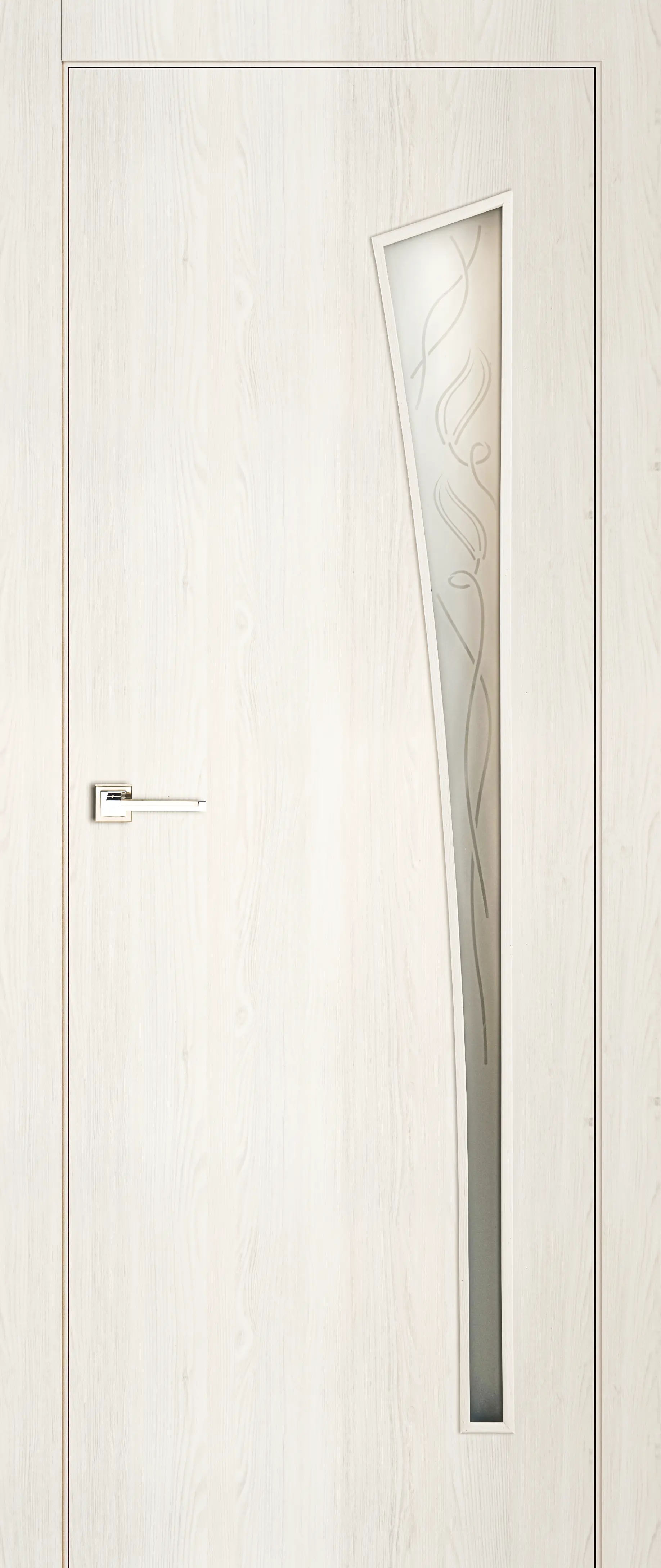 Изображение товара Дверь межкомнатная остекленная финиш-бумага ламинация цвет тернер белый Белеза 70x200 см