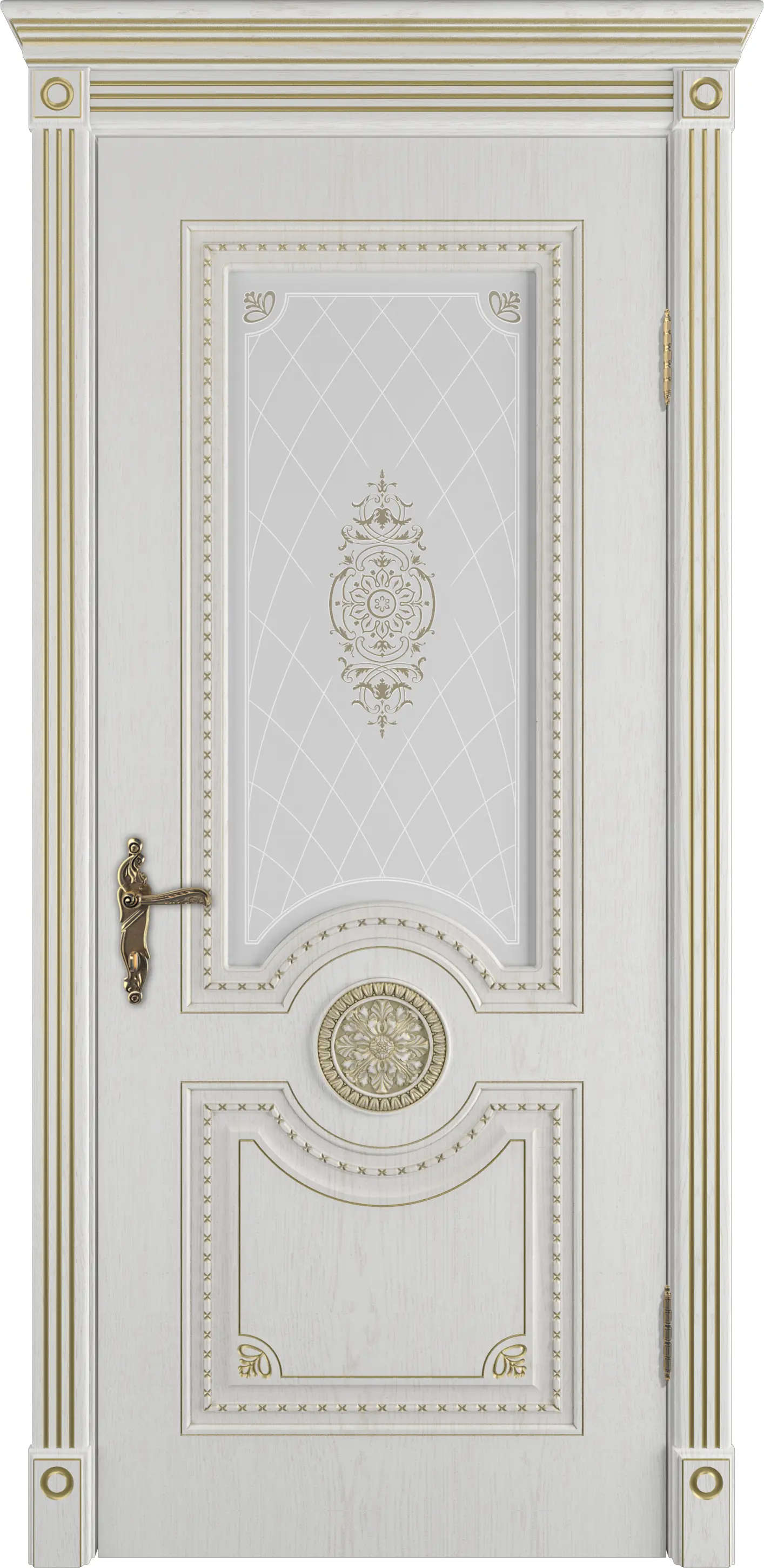 Изображение товара Межкомнатная дверь Грета 80x200 см со стеклом и замком, покрытие ПВХ