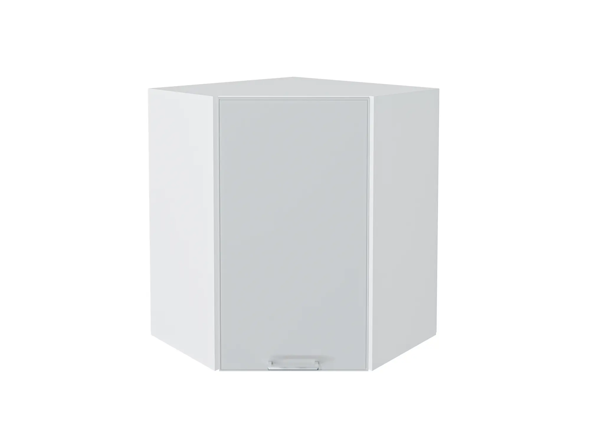 Изображение товара Навесной шкаф угловой с 1-ой дверцей Сурская Мебель Мемфис 59.20x71.60x59.20 см МДФ цвет белый/атласный серый