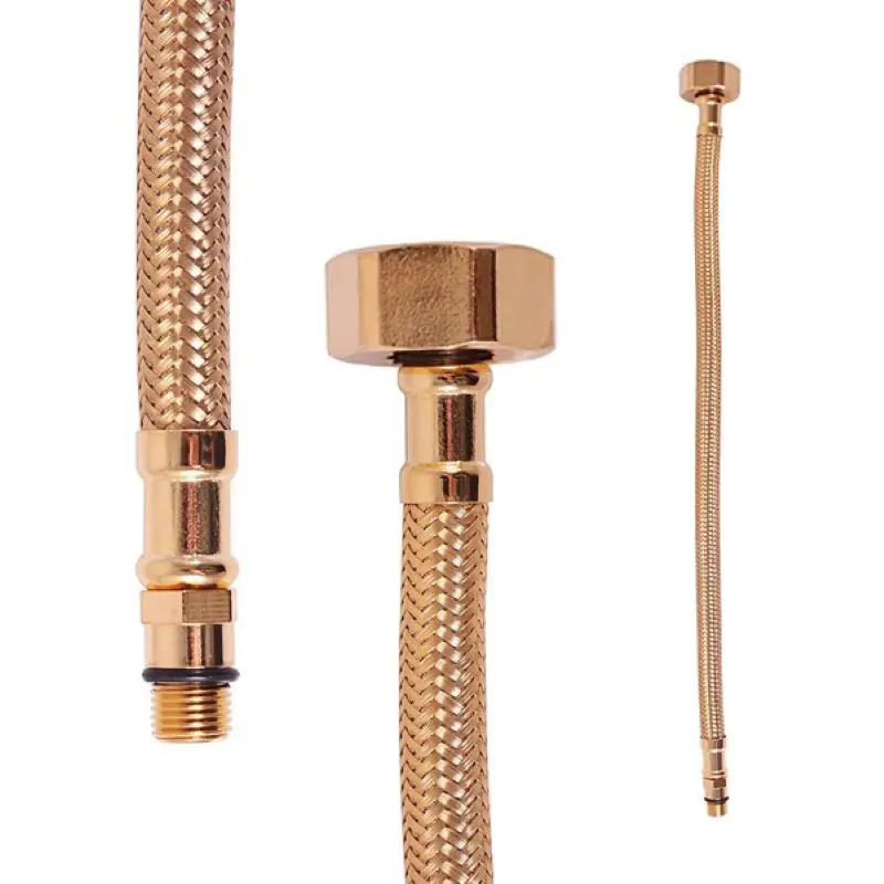Изображение товара Гибкая подводка для воды Ravslezak M10x1xF3/8 35 см золото