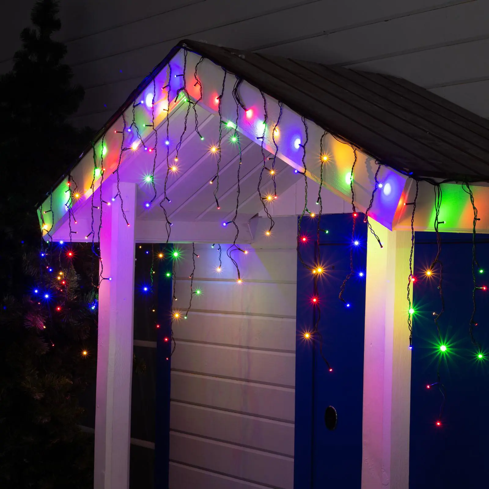 Изображение товара Электрогирлянда универсальная Luazon lighting BH.SPEC.IP44.220.03.05.2.01 бахрома 3x3 м 160 ламп разноцветный 1 режим работы