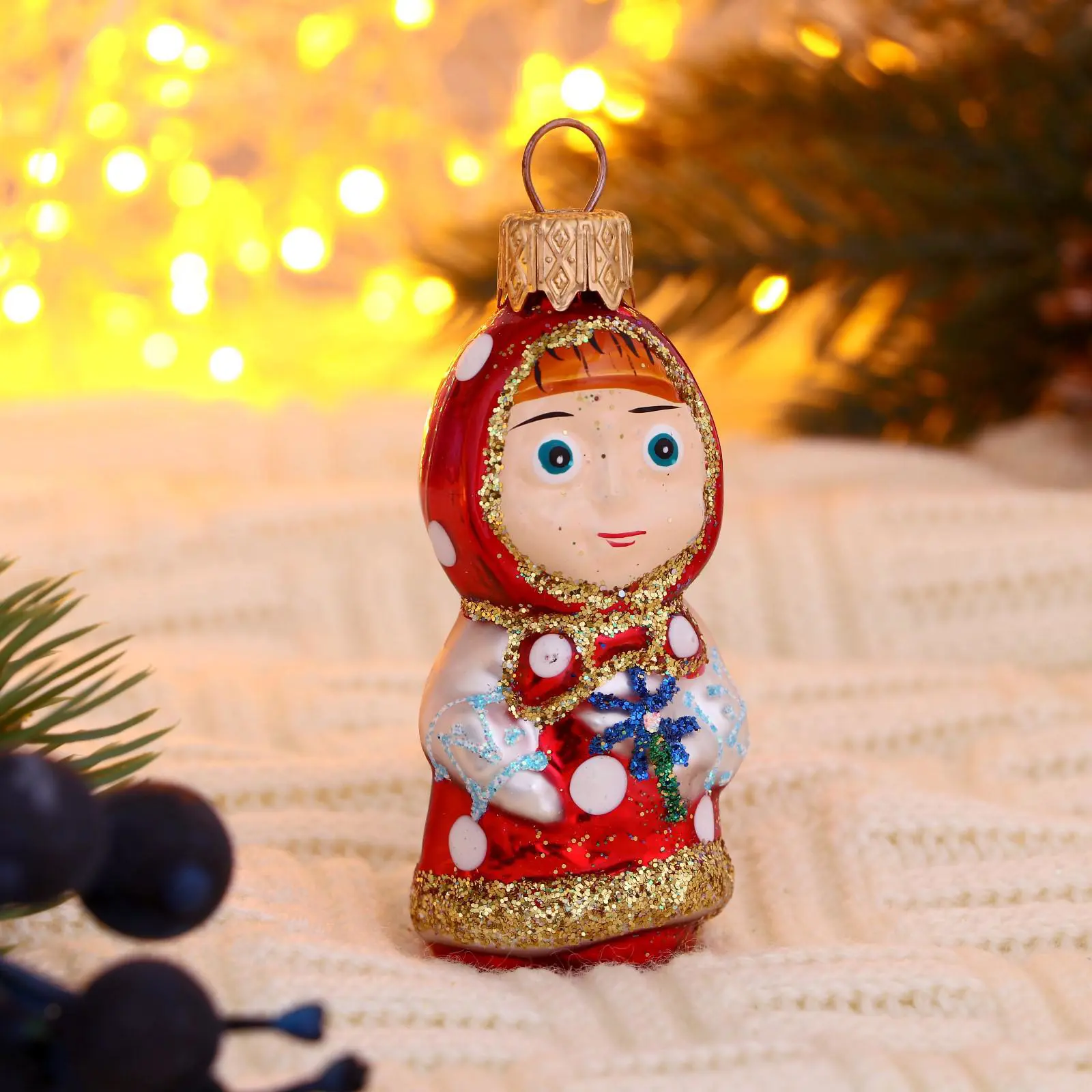 Изображение товара Елочная игрушка Девочка 5217179 8x3 см разноцветный