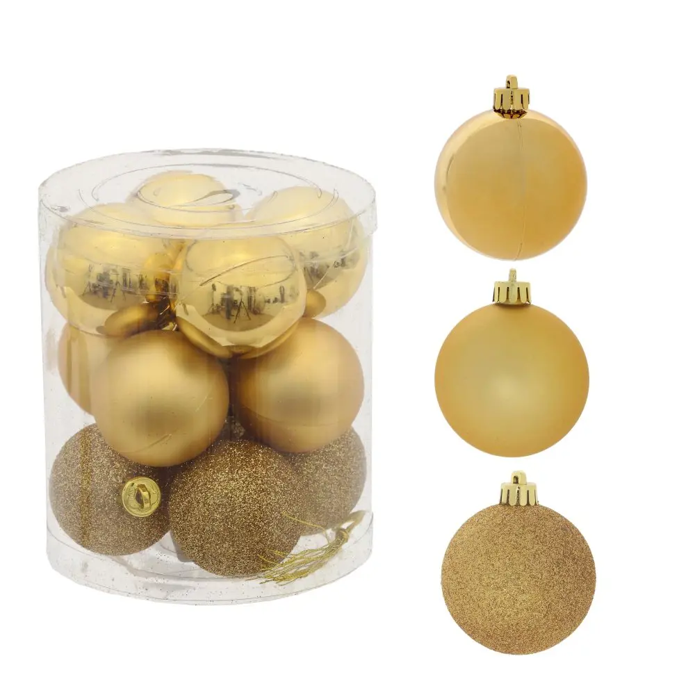 Изображение товара Елочный шар 753586 4 см ПВХ желтый/золотой