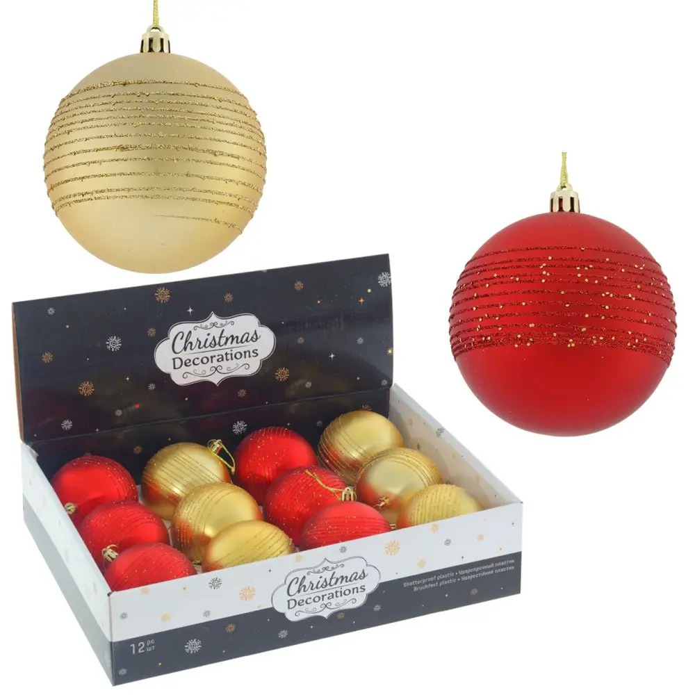 Изображение товара Елочный шар 753333 8 см ПВХ красный