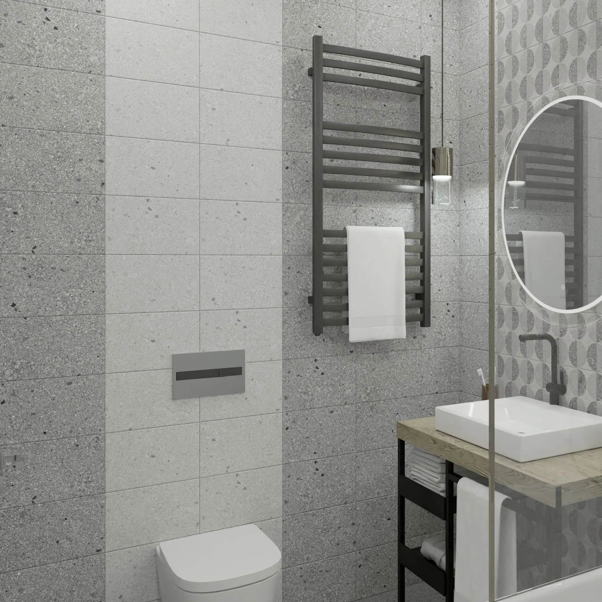 Изображение товара Плитка настенная АXIMA Руан 20x30 см матовая темно-серый терраццо