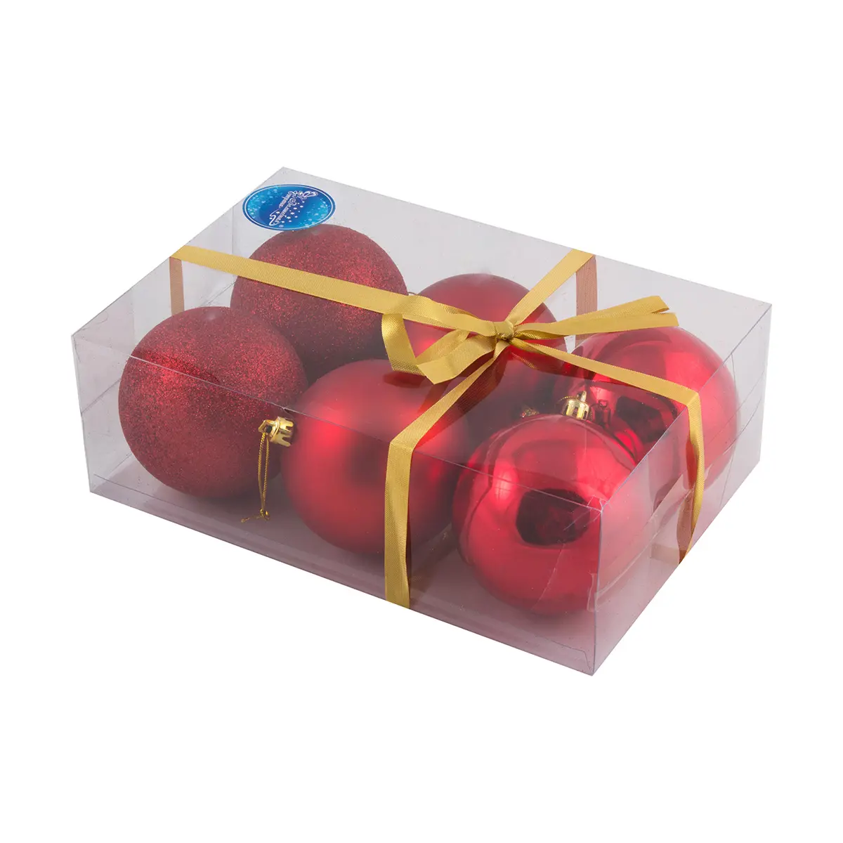 Изображение товара Набор елочных шаров Волшебная страна 223851 101631 16 см пластик красный 6 шт