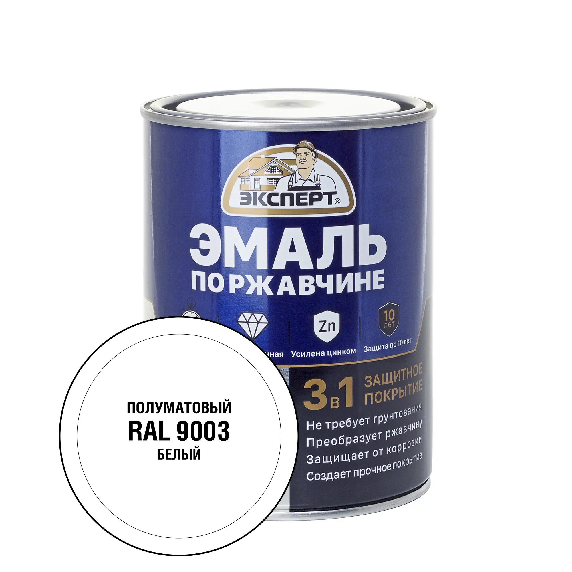 Изображение товара Эмаль ЭКСПЕРТ 28320 полуматовая белая 0.8 кг