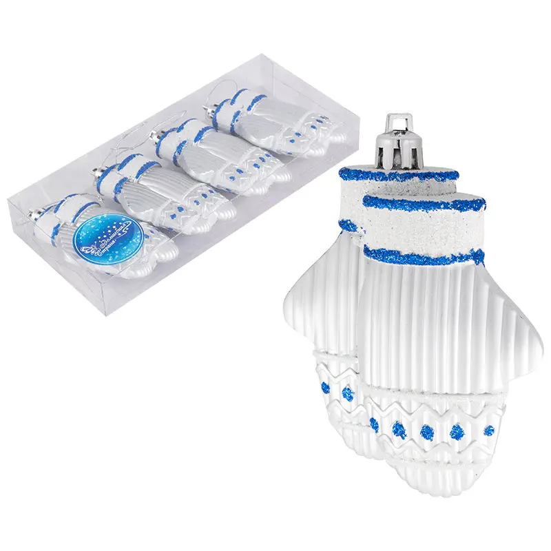 Изображение товара Набор елочных украшений Волшебная страна Варежки 4шт серебро