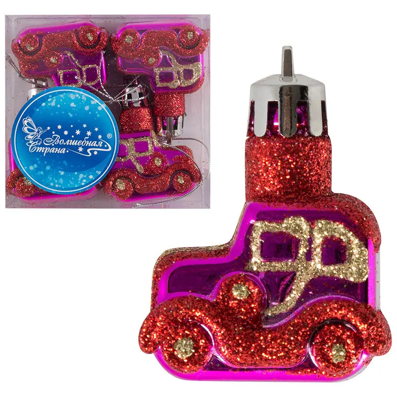 Изображение товара Набор елочных украшений Волшебная страна Машинки 4шт