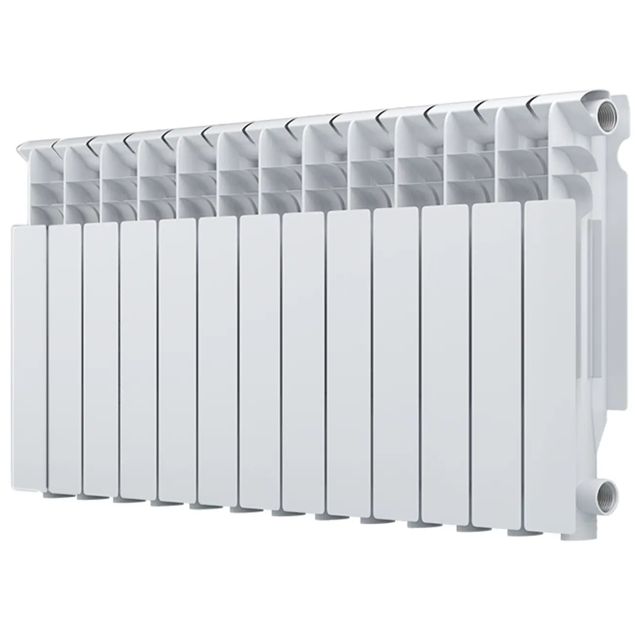 Изображение товара Радиатор секционный Equation Aluminium 500/96 13 секций боковое подключение алюминий белый