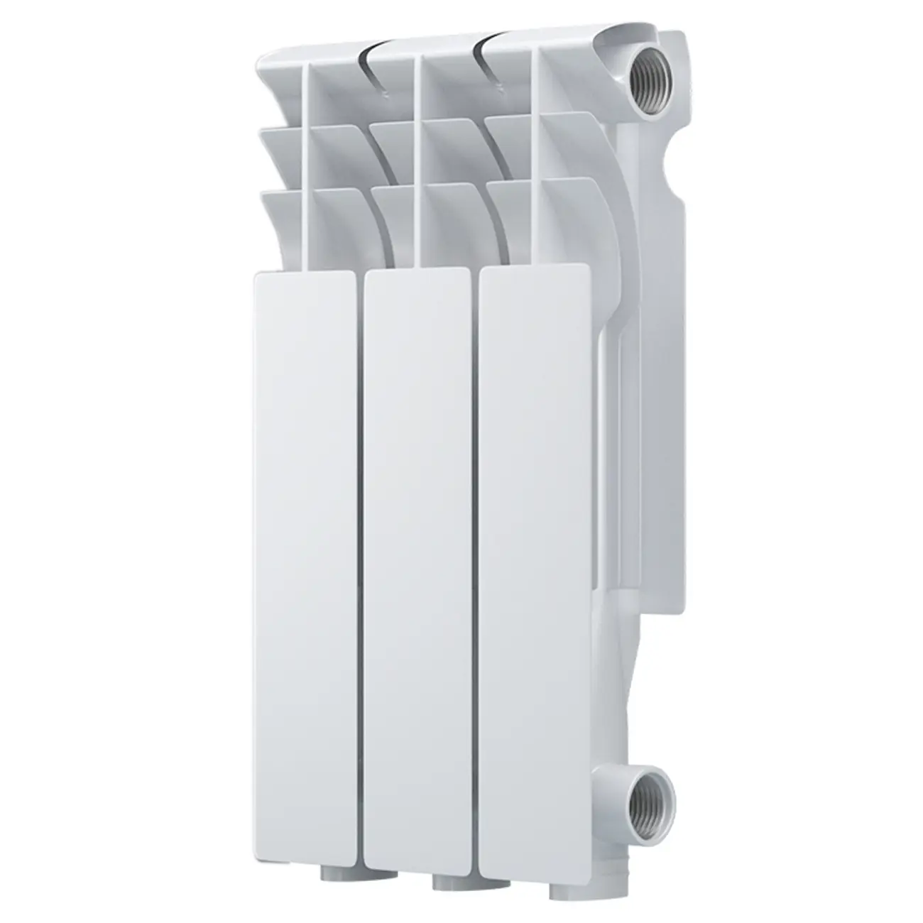 Изображение товара Радиатор секционный Equation Aluminium 350/90 3 секции боковое подключение алюминий белый