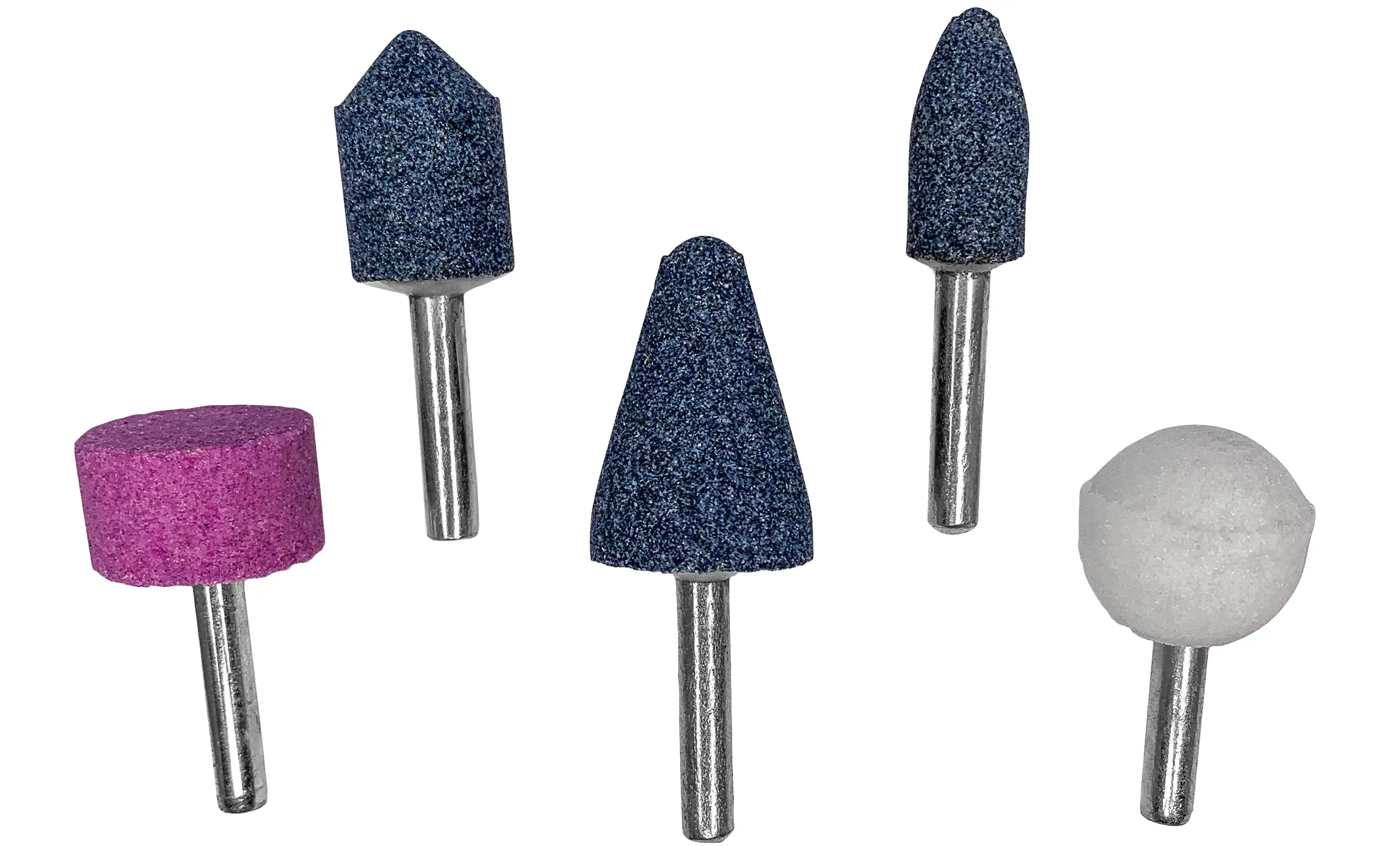 Изображение товара Набор шарошек для дрели абразивных Vertextools 0987-6-5 хвостовик 6 мм, 5 шт.