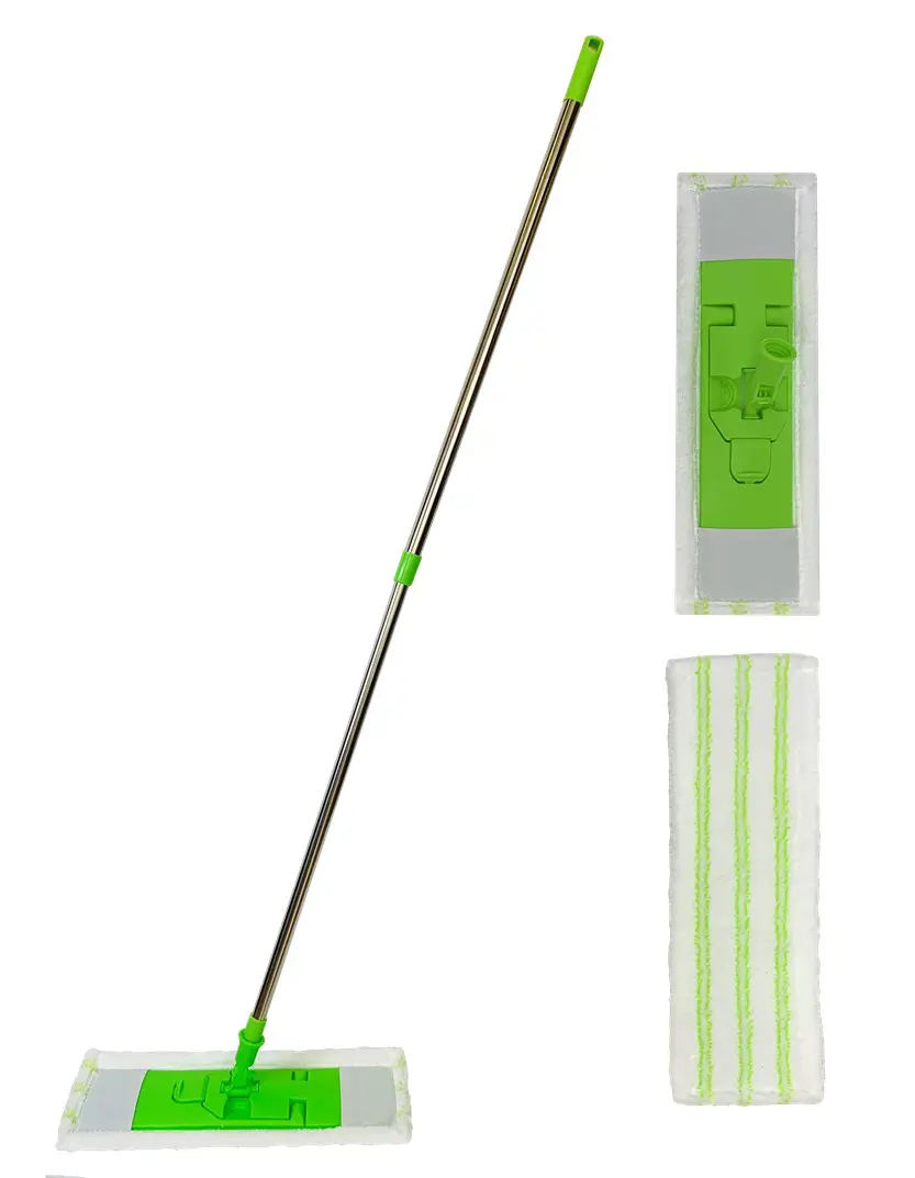 Изображение товара Швабра поворотная Limroy с МОП-насадкой из микрофибры 10x40 см телескопическая 73-130 см 1 шт
