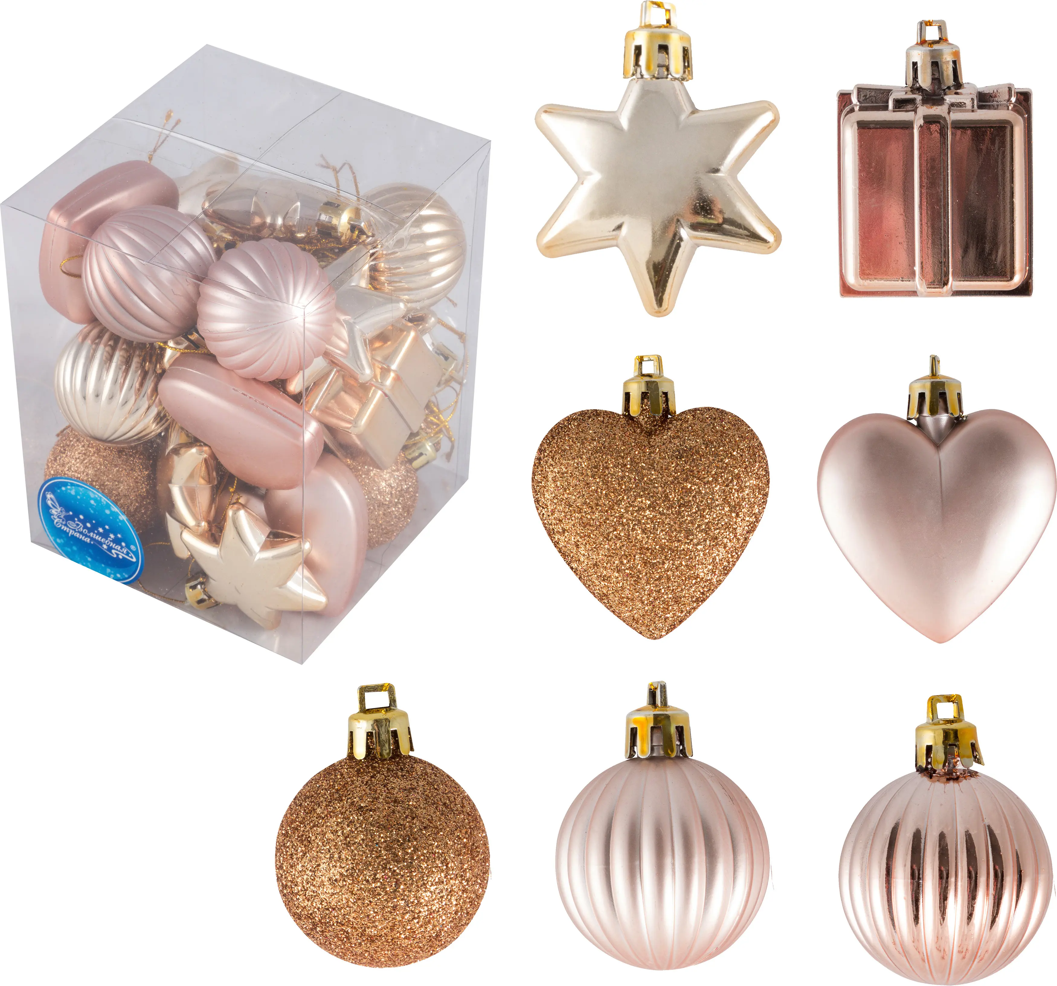 Изображение товара Набор елочных игрушек Ассорти Волшебная страна 007441 4 см х 4 см разноцветный 24 шт