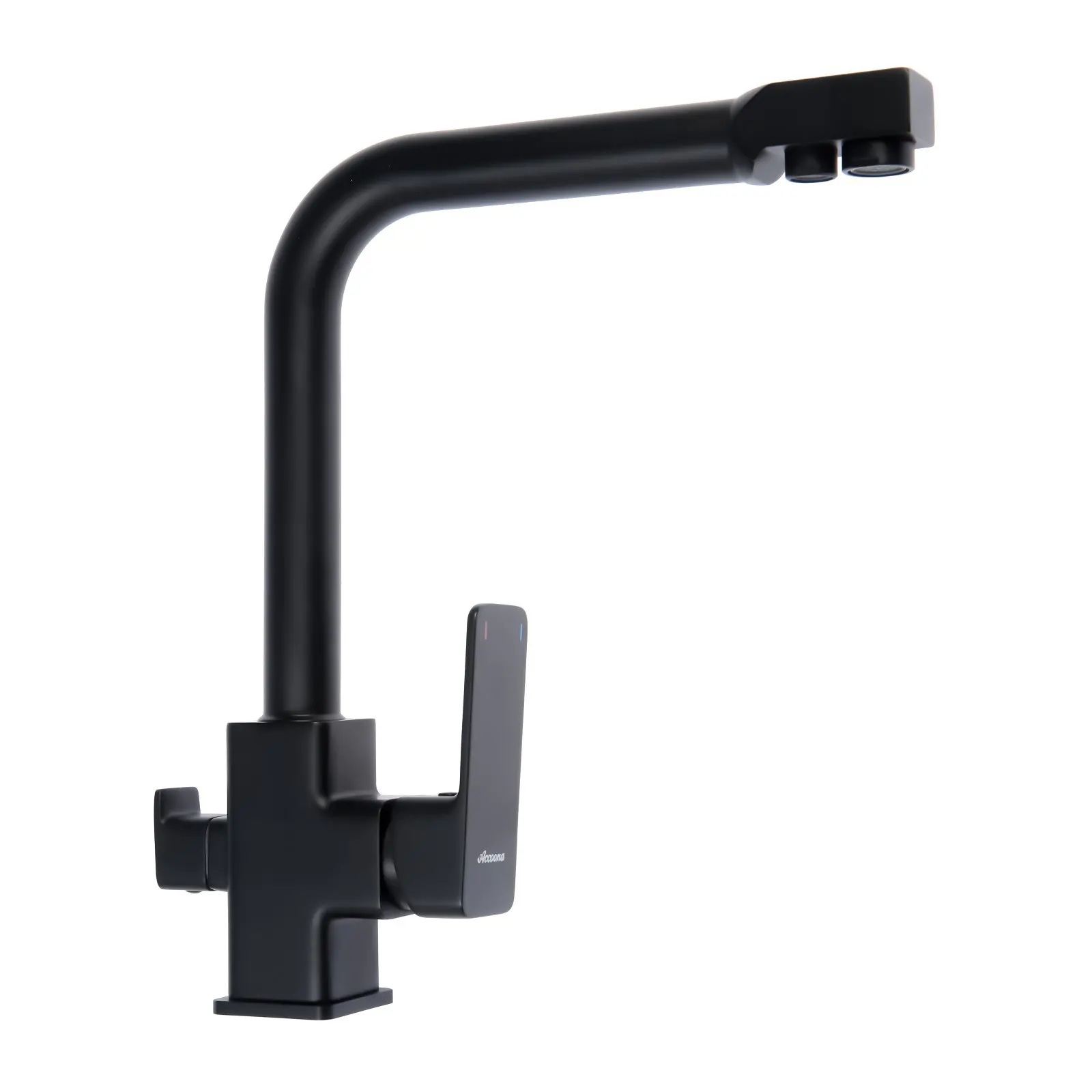 Изображение товара Смеситель для кухни Accoona A51126F однорычажный черный с поворотным изливом