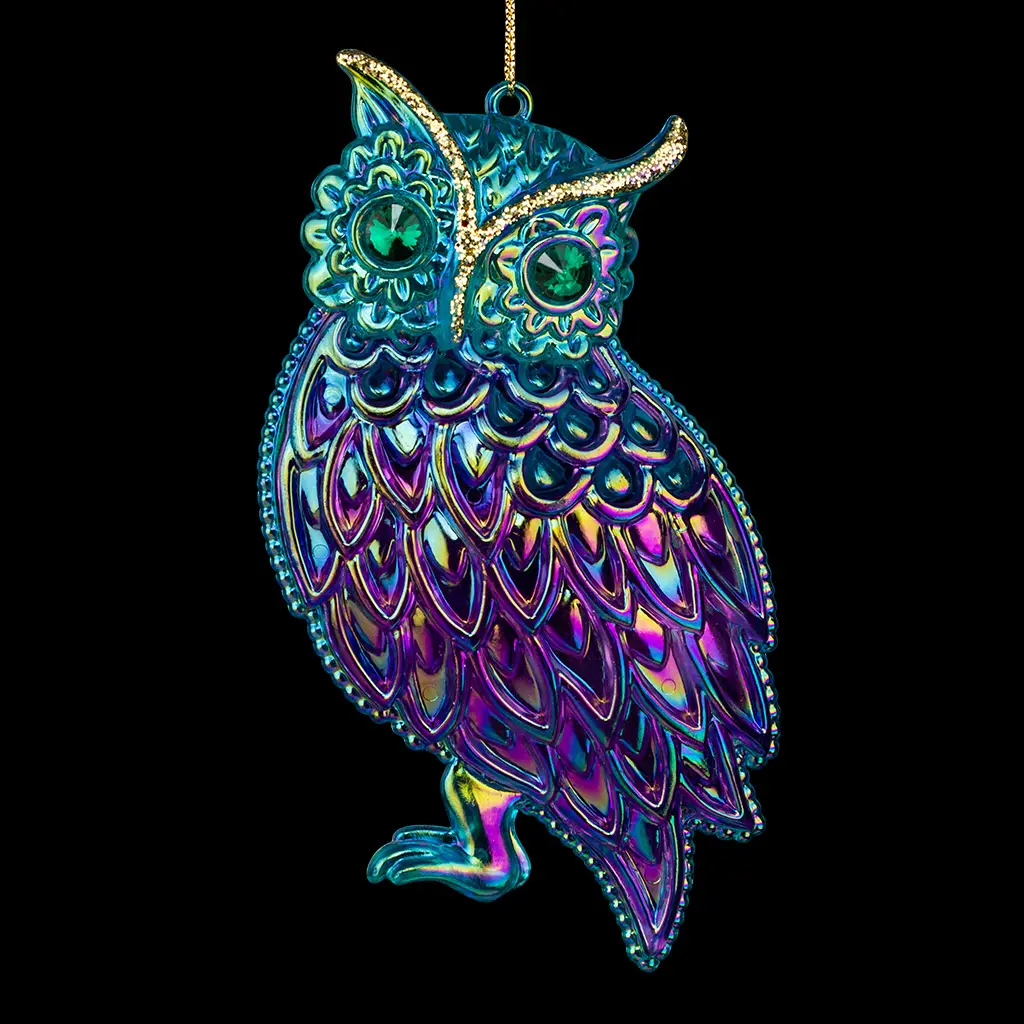 Изображение товара Елочная игрушка Филин северное сияние Erichkrause decor 58933 35 см х 31 см разноцветный