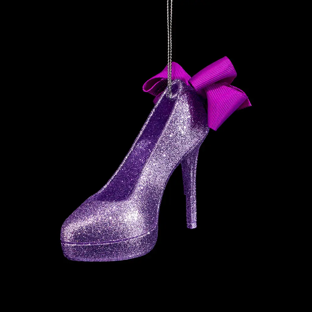 Изображение товара Елочная игрушка Туфелька с бантом лаванда Erichkrause decor 58924 43 см х 30 см фиолетовый