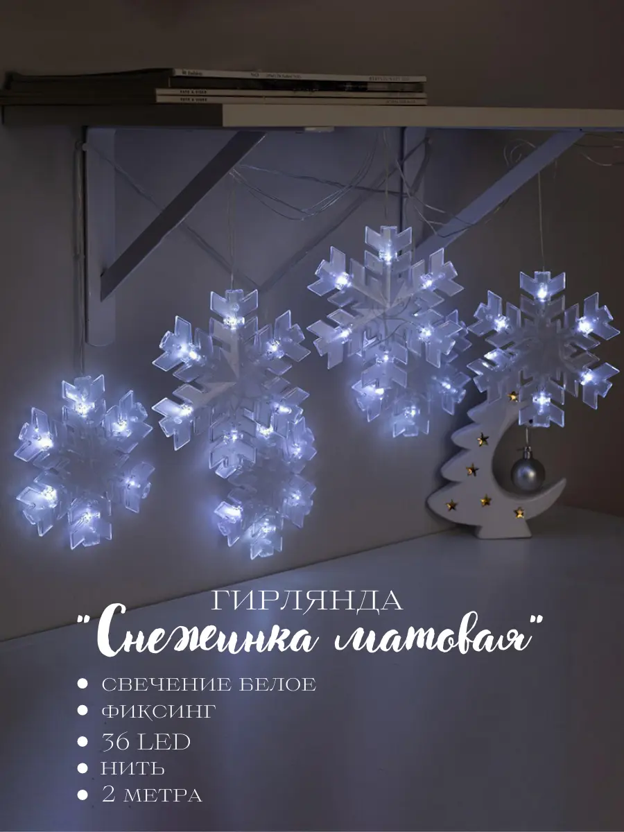 Изображение товара Электрогирлянда комнатная Luazon lighting 5148896 нить 2 м 36 ламп бесцветный 1 режим работы