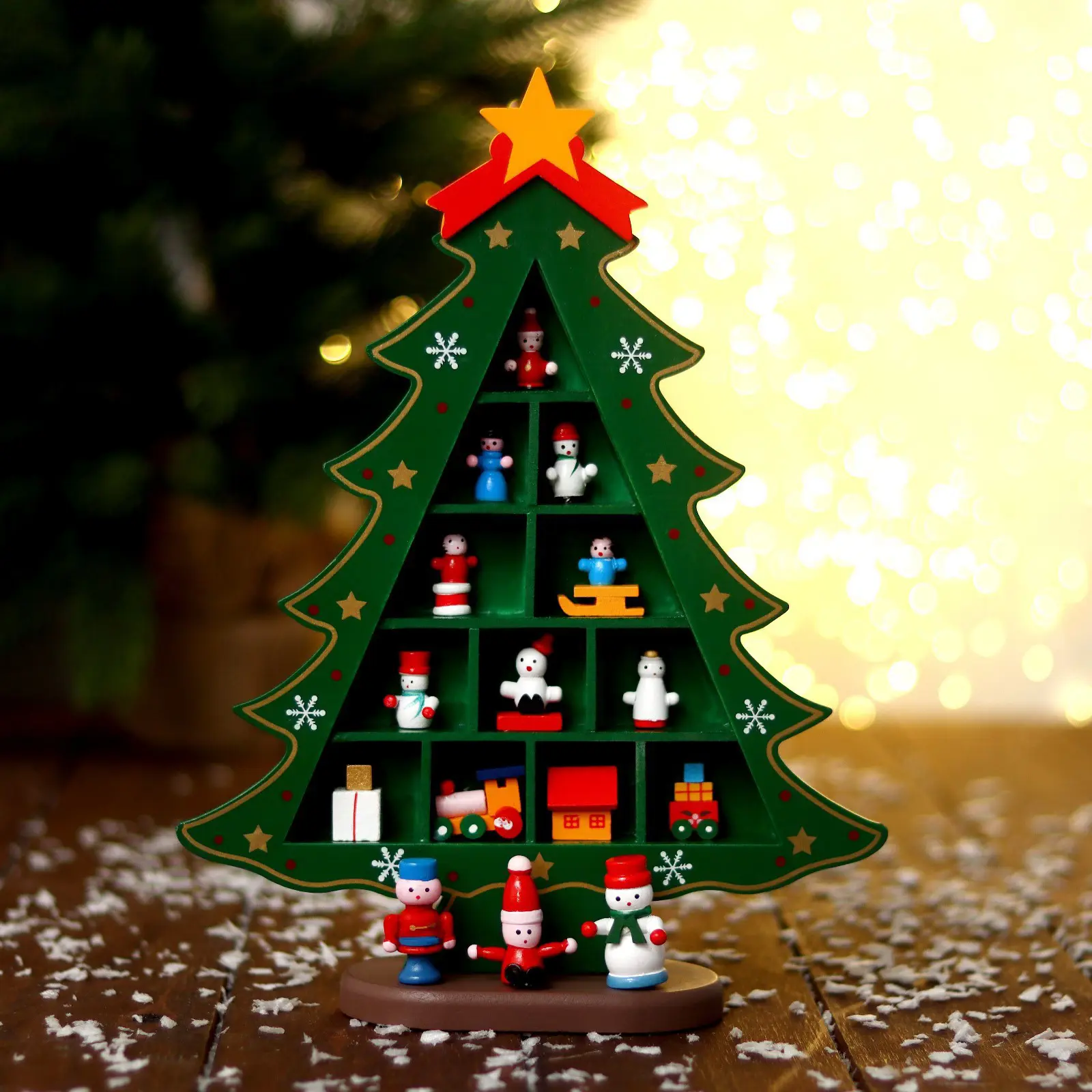 Изображение товара Новогодний Сувенир Лесная Мастерская елка с ячейками под подарки 26x30 см