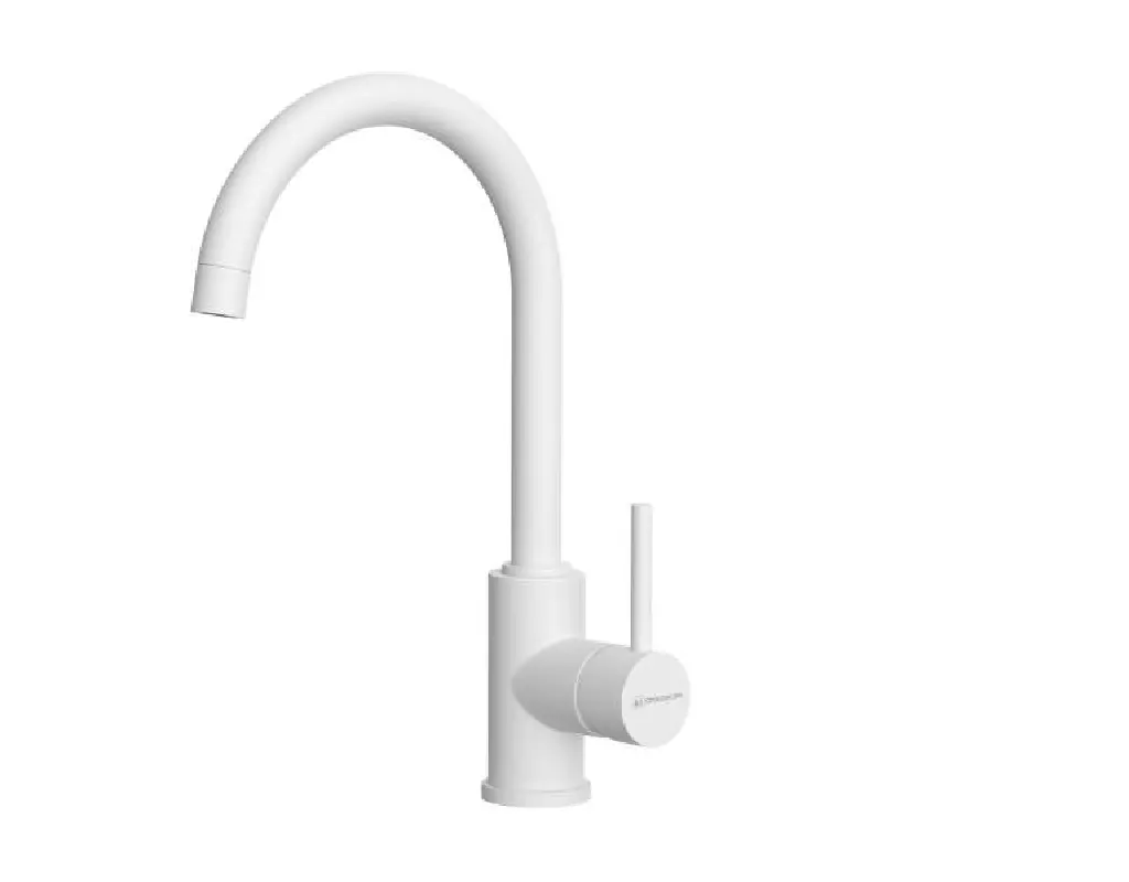 Изображение товара Смеситель для кухни однорычажный Omoikiri Shinagawa излив 22 см цвет белый