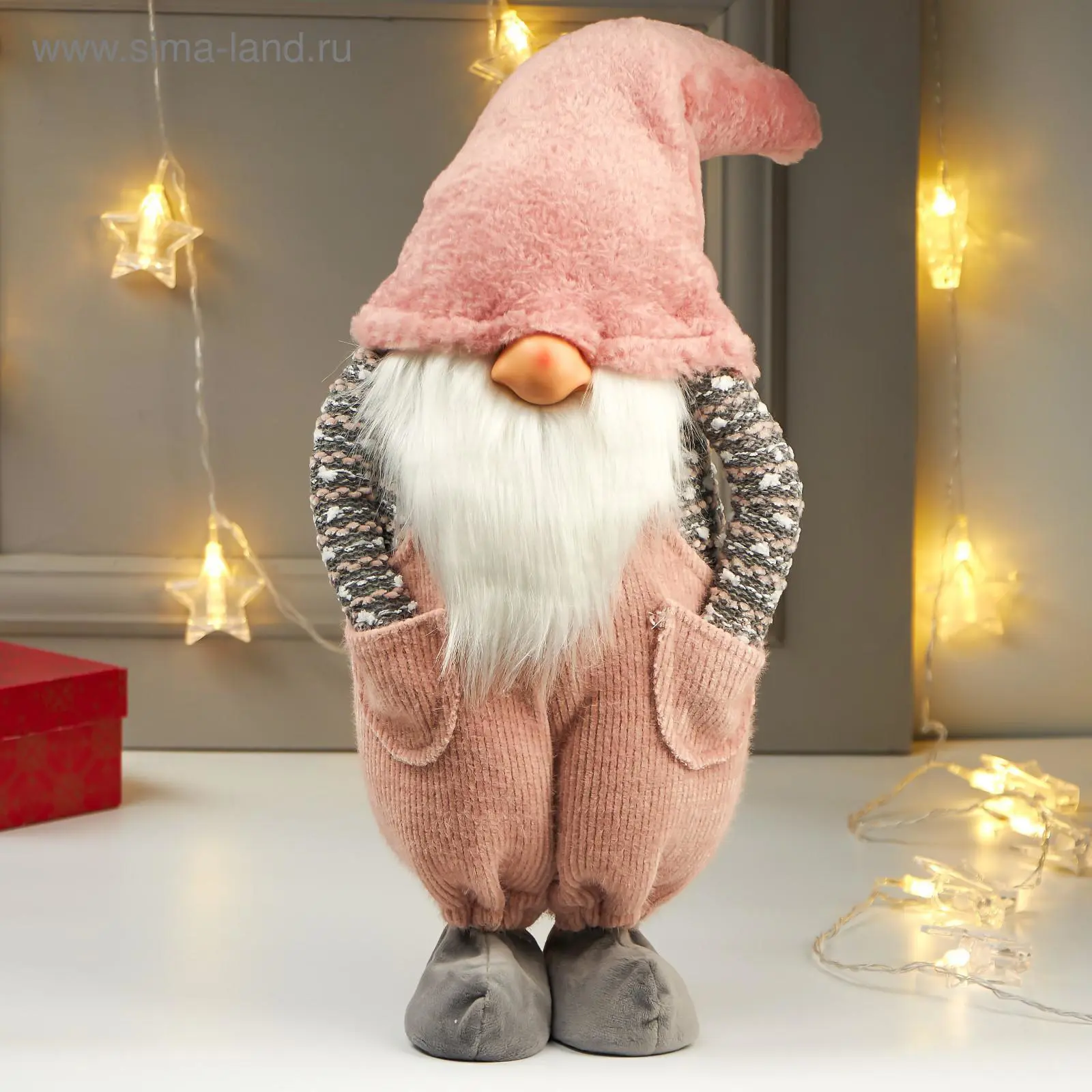 Изображение товара Фигура декоративная Дед мороз 4822658 Simaland 57 см цвет розовый