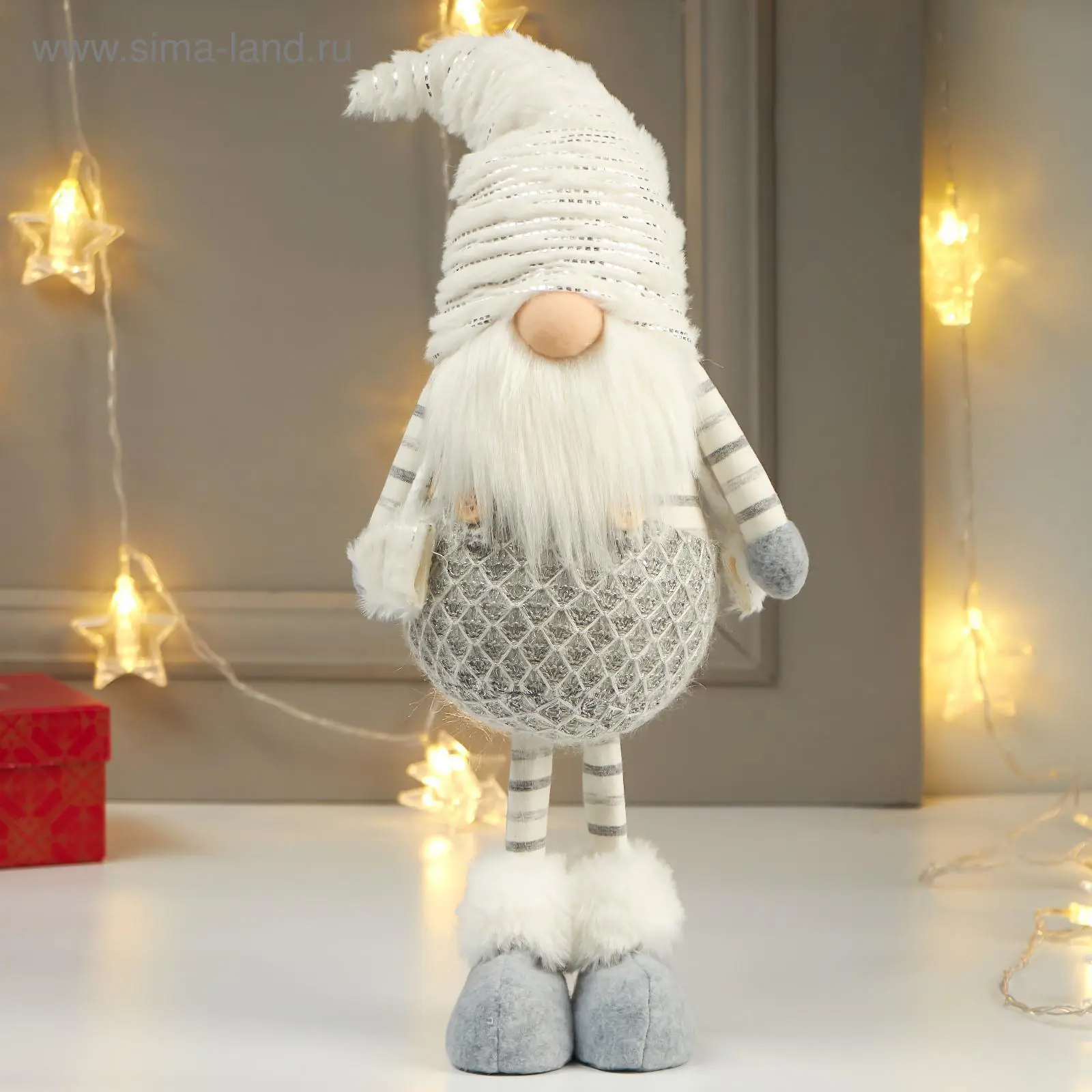 Изображение товара Фигура декоративная Дед мороз 4822659 Simaland 48 см цвет серый/серебристый