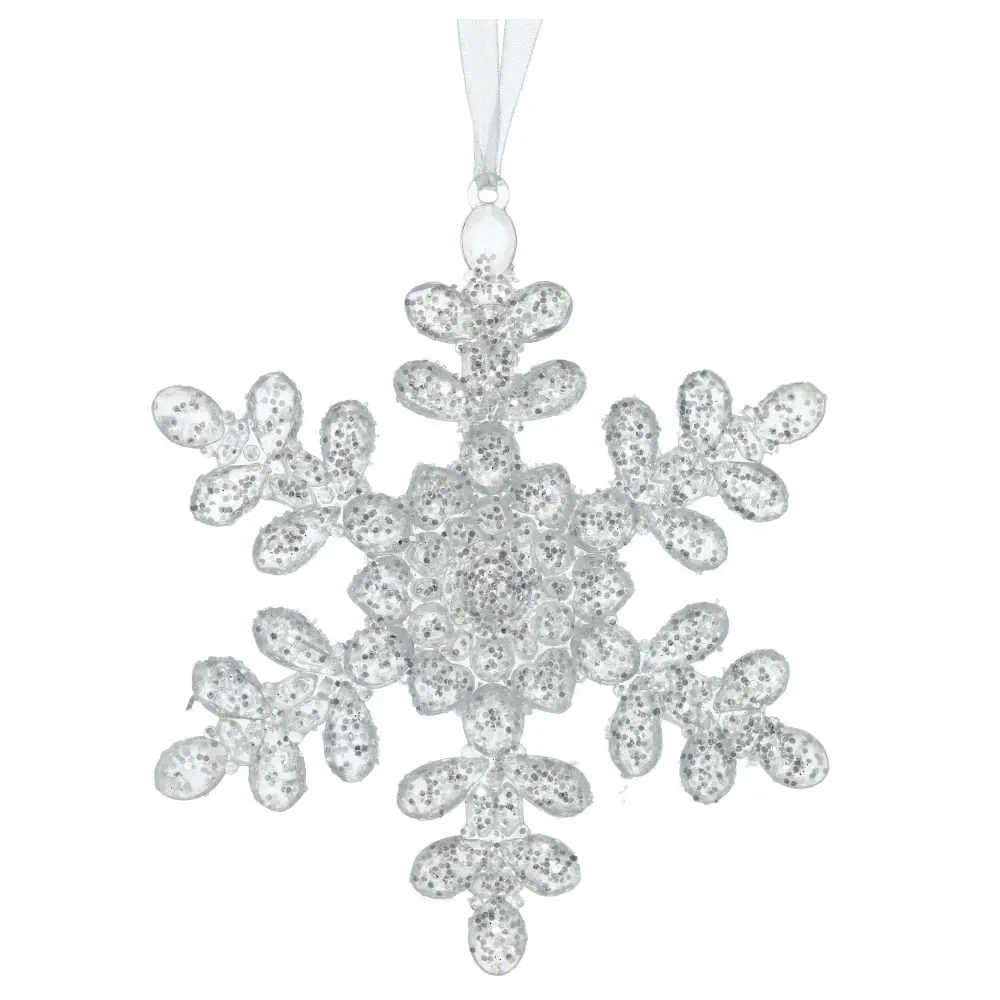Изображение товара Елочная игрушка Снежинка 754262 13 см х 1 см бесцветный/прозрачный