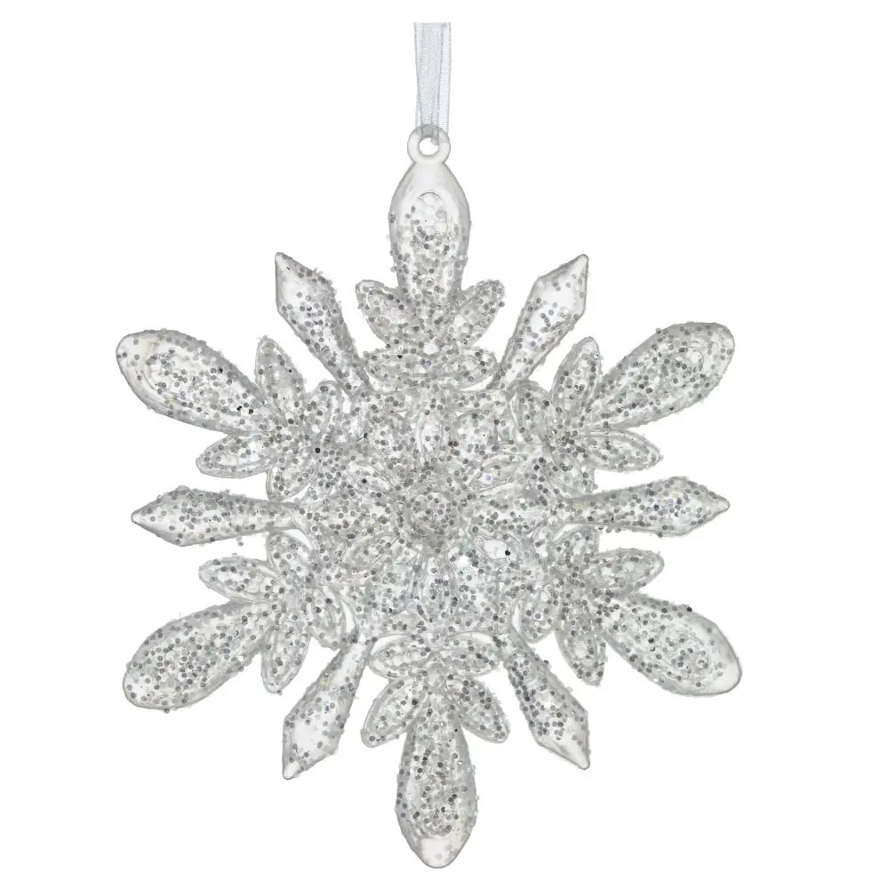 Изображение товара Елочная игрушка Снежинка 754263 13.5 см х 0.4 см бесцветный/прозрачный