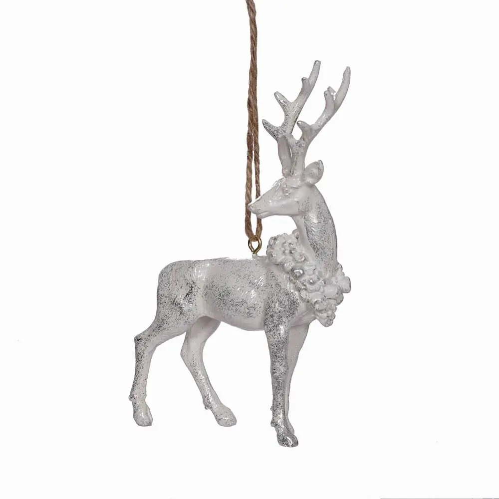 Изображение товара Елочная игрушка Олень 793934 12 см х 5 см серый/серебристый