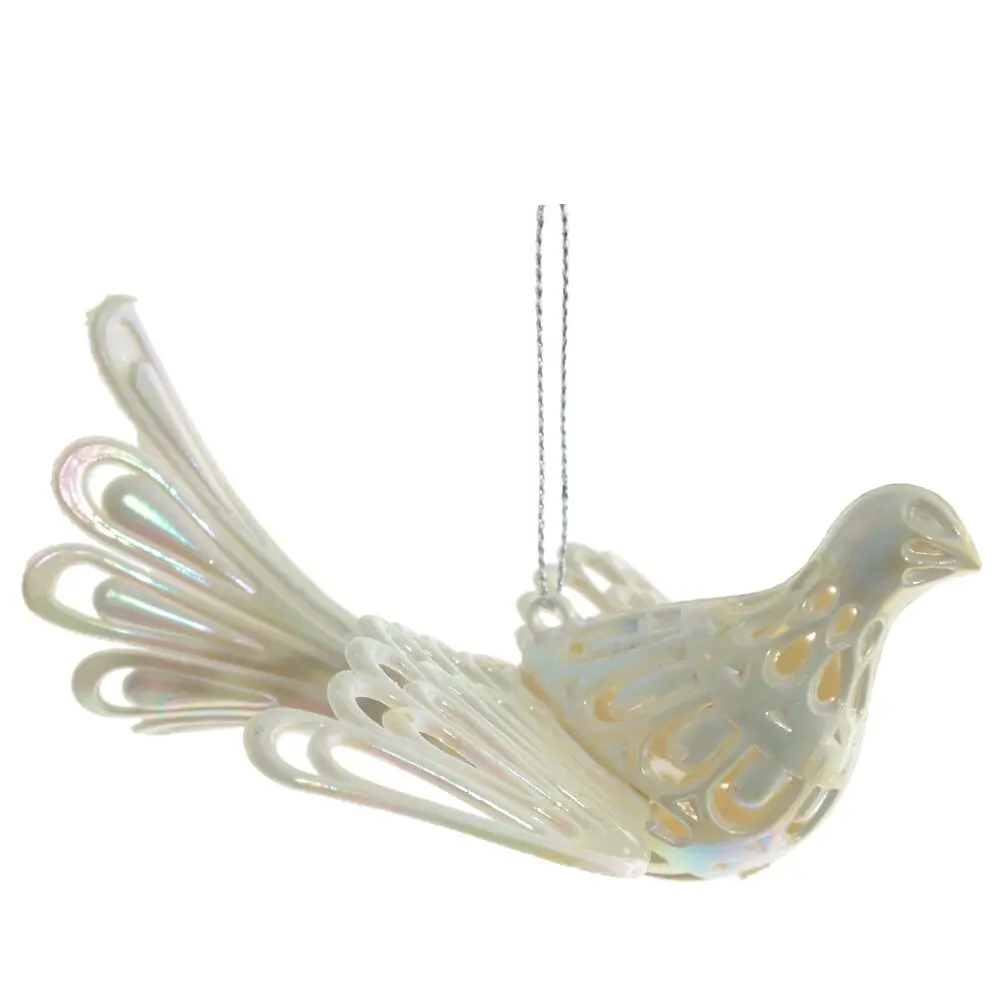 Изображение товара Елочная игрушка Птичка 779731 6.5 см х 16 см белый