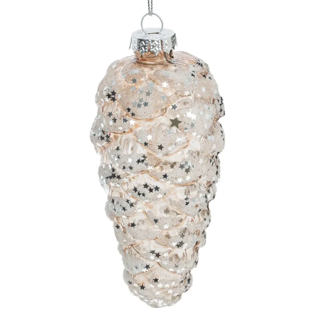 Изображение товара Елочная игрушка Шишка 779046 13 см х 6 см белый