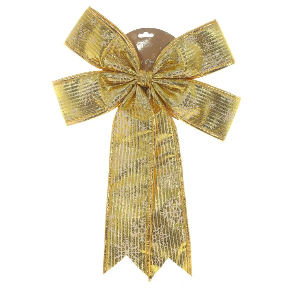 Изображение товара Елочная игрушка Бант 754248 40 см х 2 см жёлтый/золотой