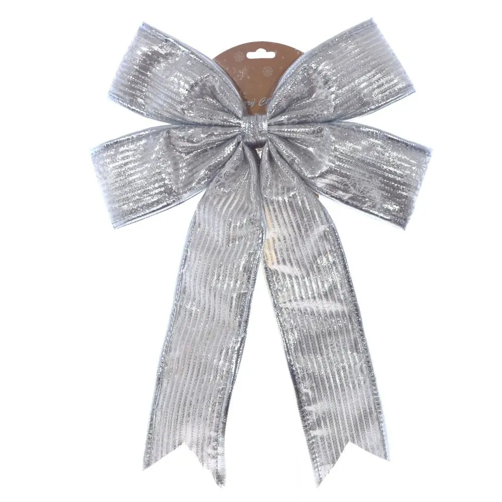 Изображение товара Елочная игрушка Бант 754251 44 см х 1 см серый/серебристый
