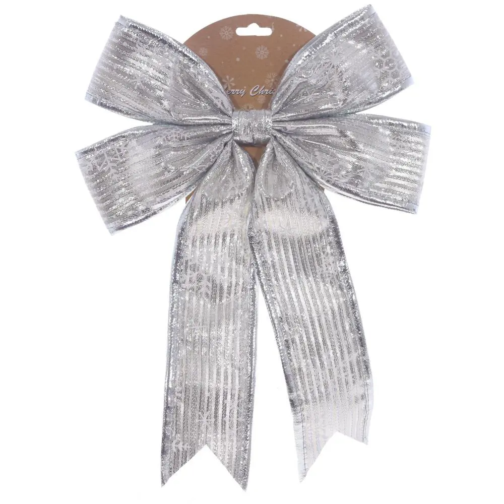 Изображение товара Елочная игрушка Бант 754250 31 см х 2 см серый/серебристый