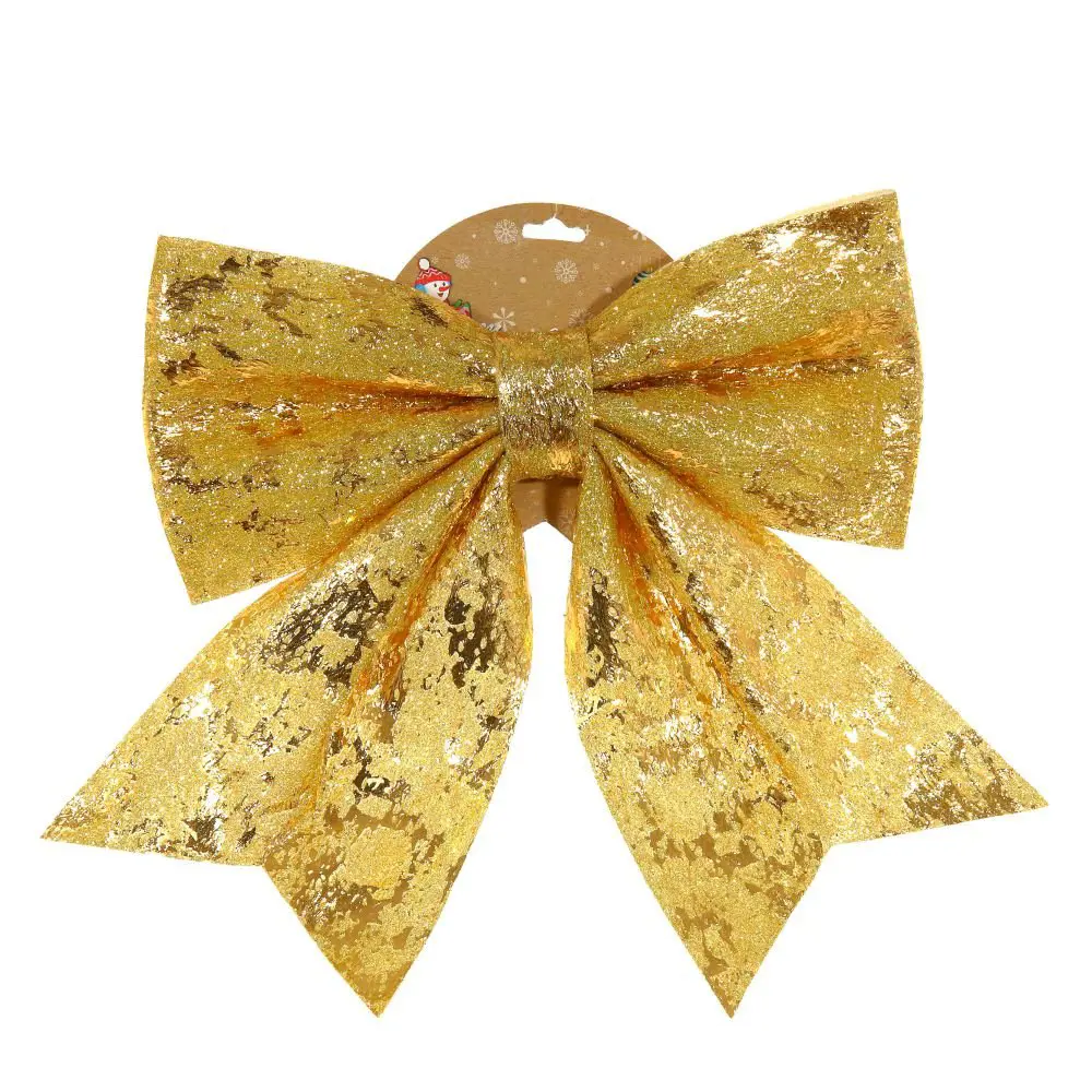 Изображение товара Елочная игрушка Бант 754225 30 см х 4 см жёлтый/золотой