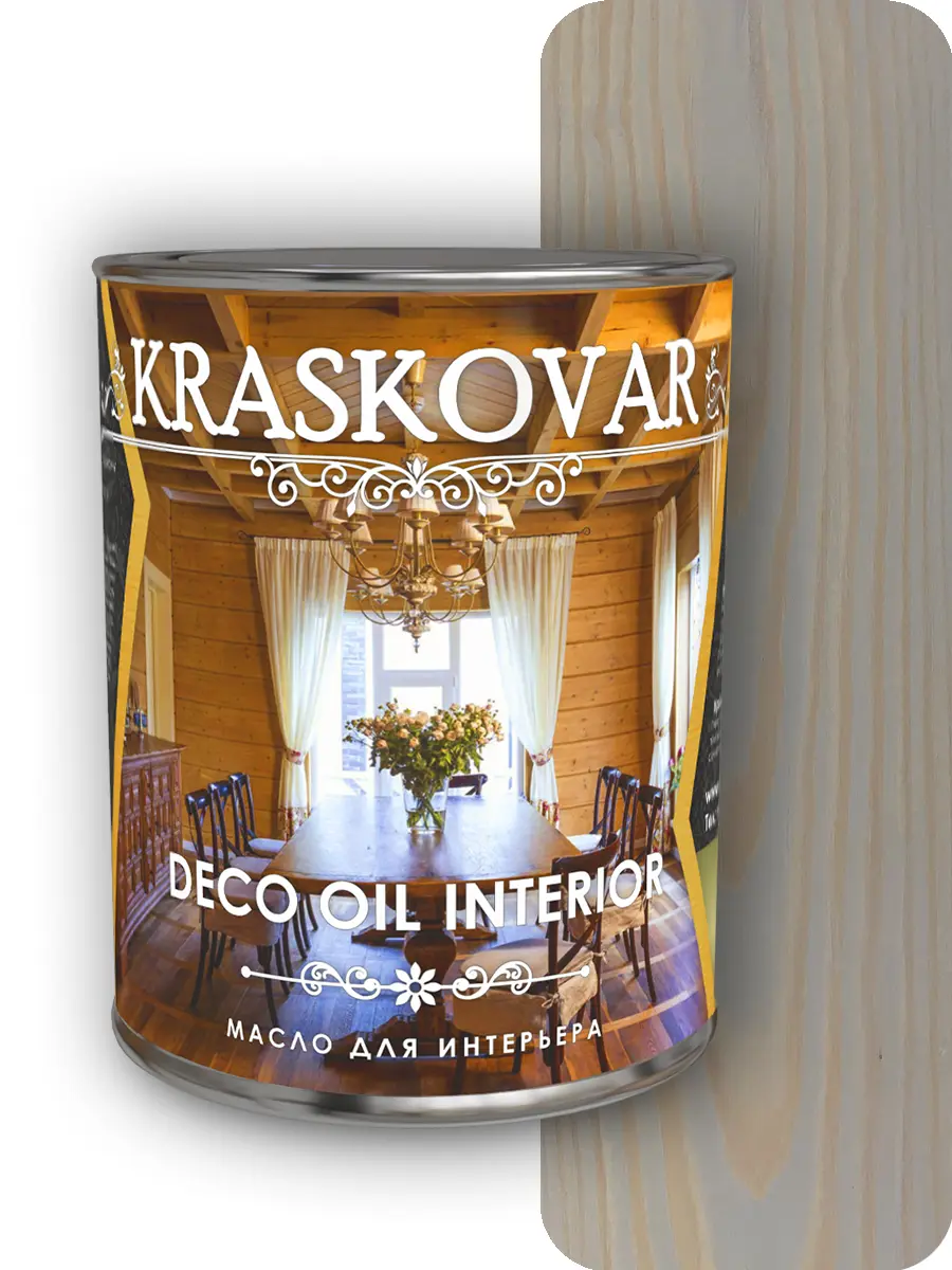 Изображение товара Масло для интерьера Kraskovar Deco Oil Айсберг 0.75 л натуральное защитное масло для дерева