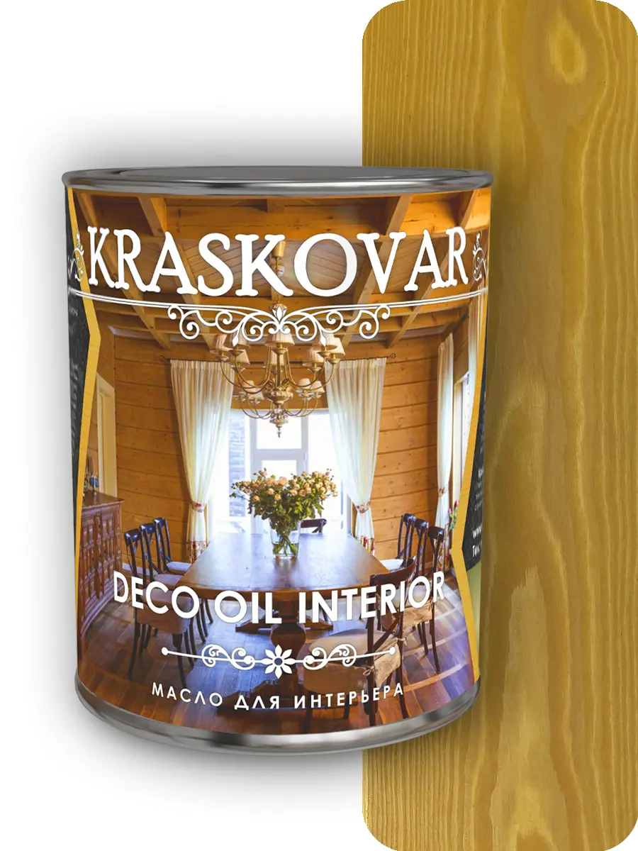 Изображение товара Масло для интерьера Kraskovar Deco Oil Interior Ель 0.75 л для деревянных поверхностей